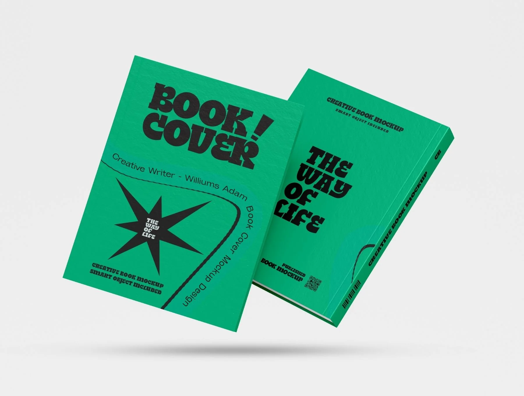 Realistic Hard Book Cover Mockup Set - 09 Scene
