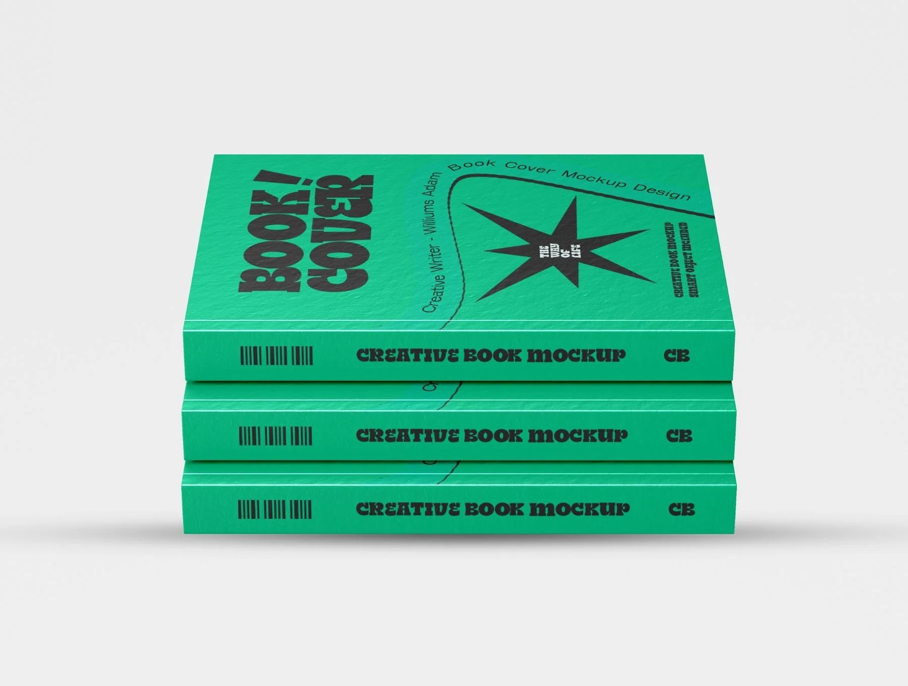 Realistic Hard Book Cover Mockup Set - 09 Scene 4