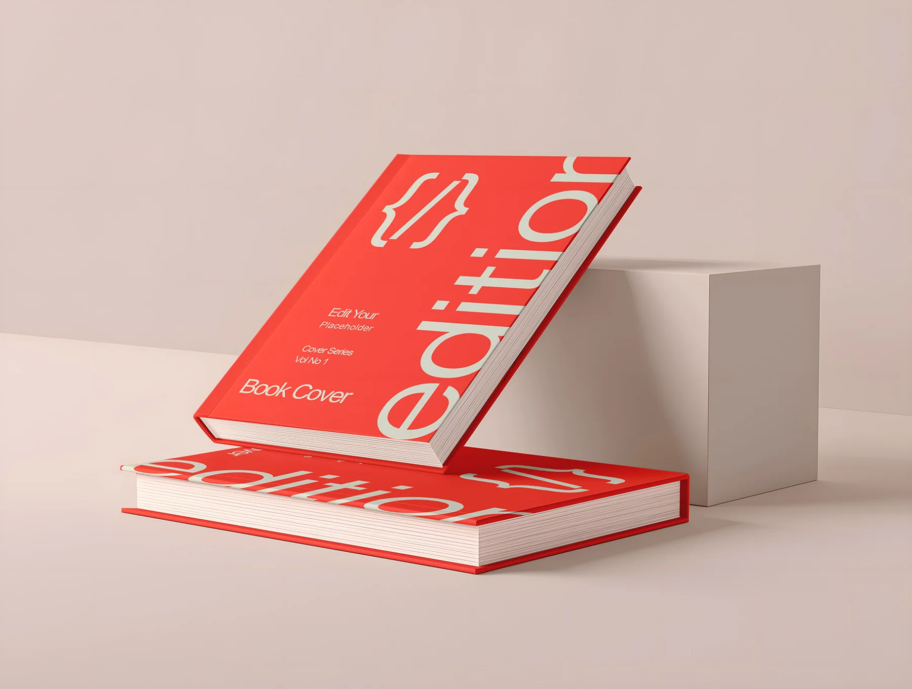 Realistic Hard Book Cover Mockup Set - 12 Scene 2