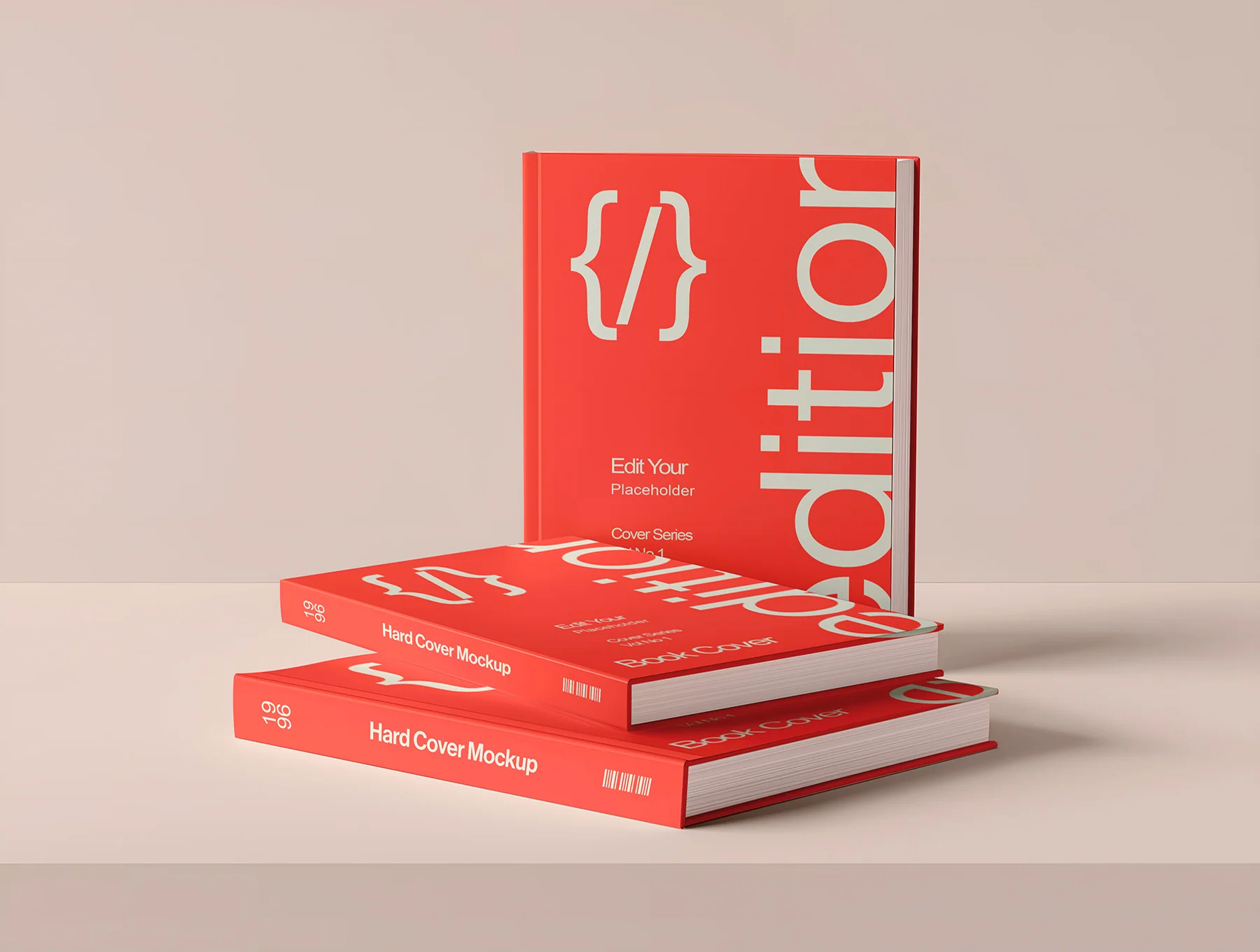 Realistic Hard Book Cover Mockup Set - 12 Scene 3