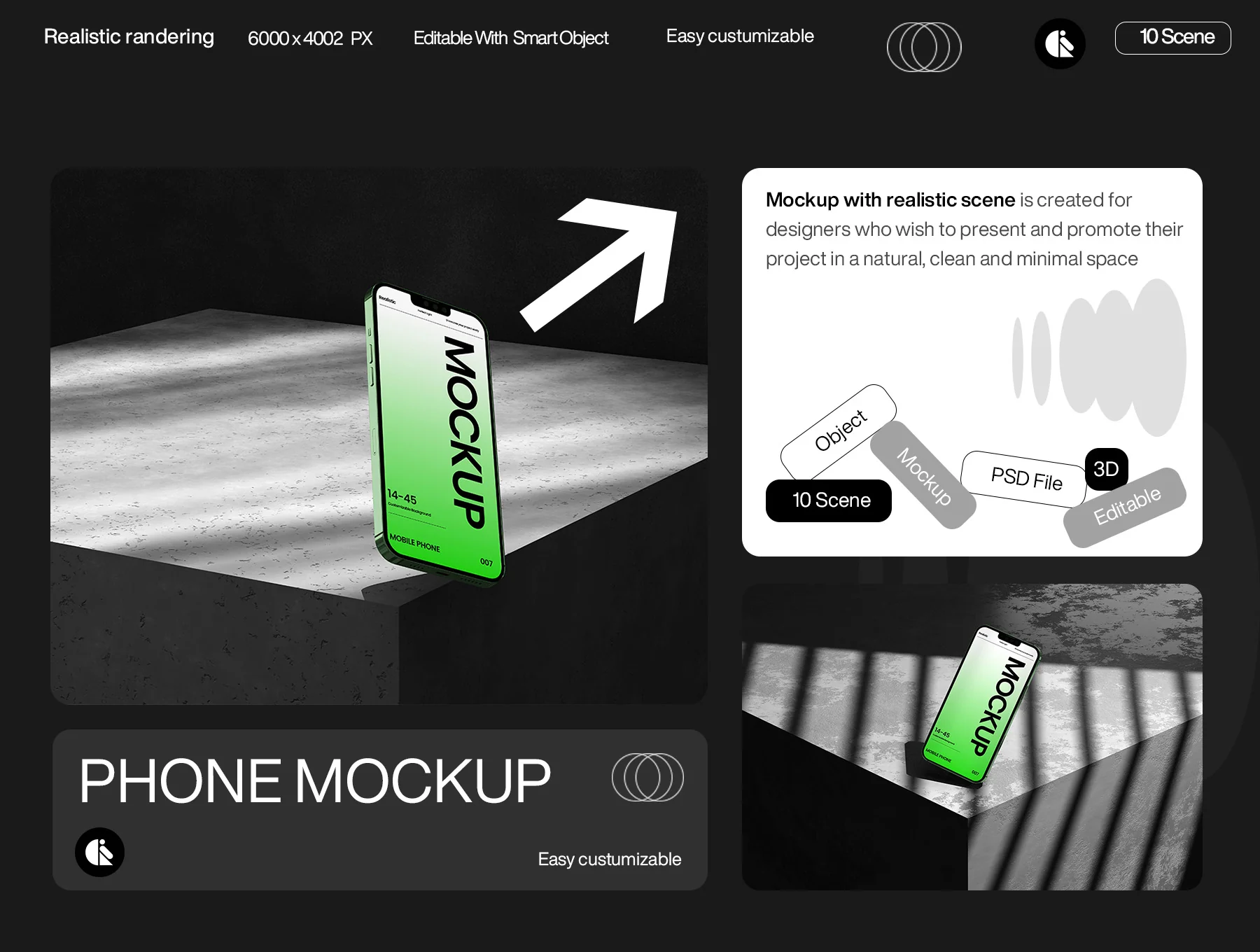 Realistic Mobile Phone Mockup with Dramatic Lighting 6