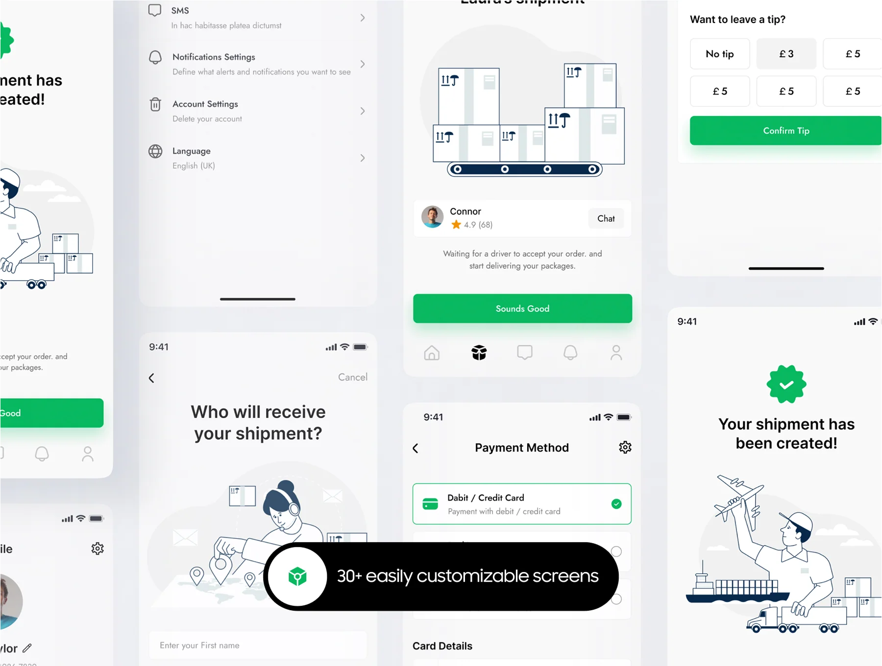 RealityShip - delivery and shipping app UI kit Design 2