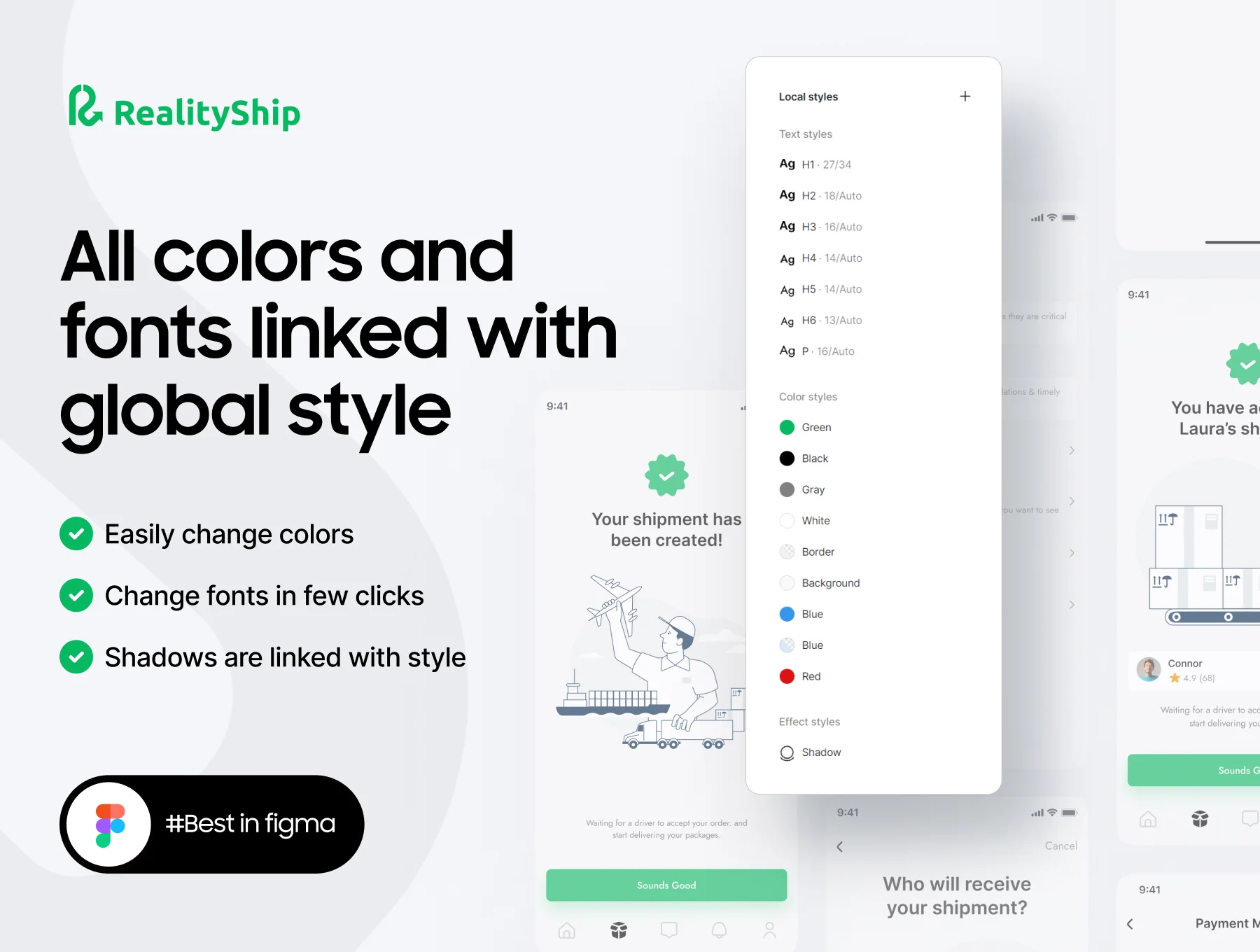 RealityShip - delivery and shipping app UI kit Design 4