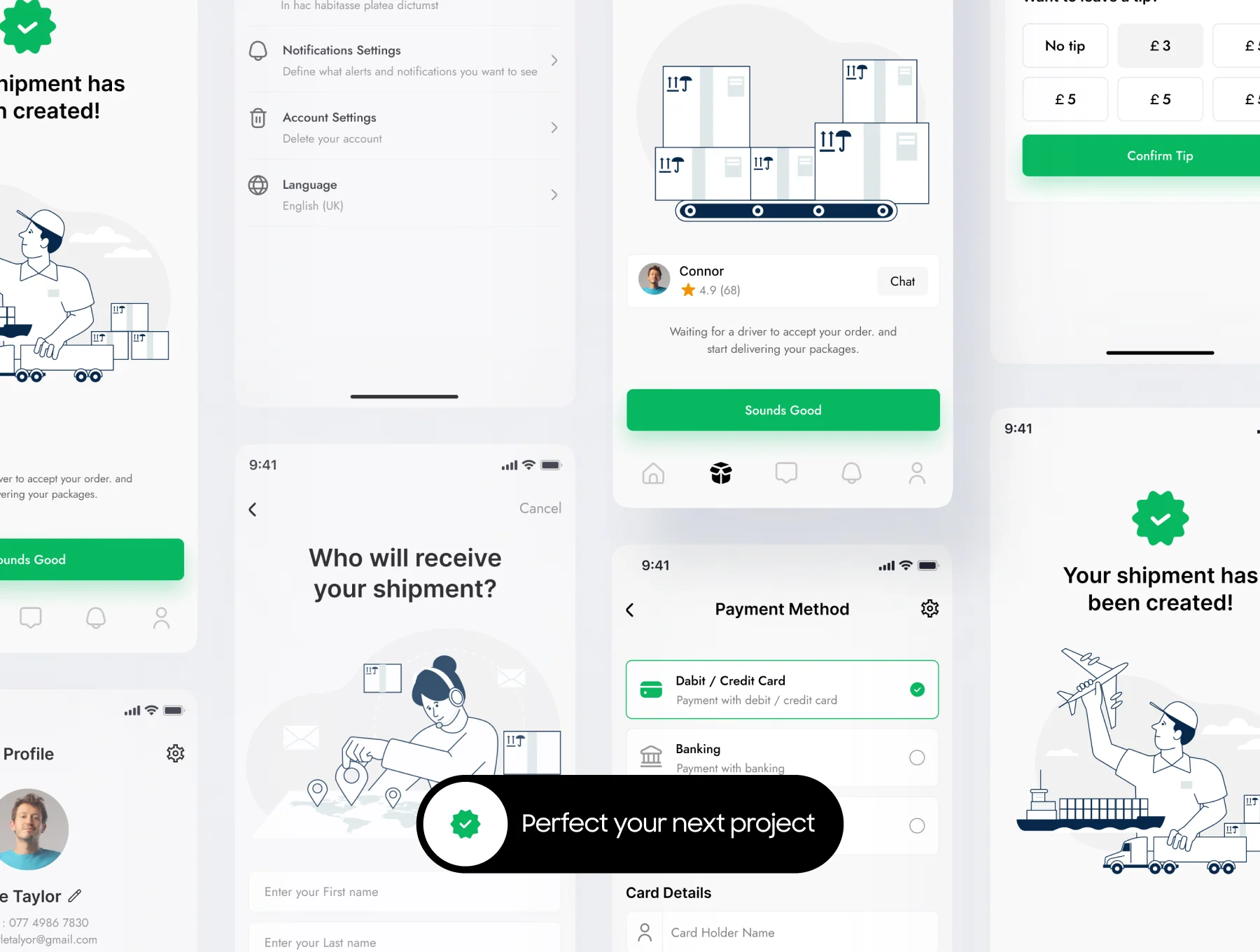 RealityShip - delivery and shipping app UI kit Design 5