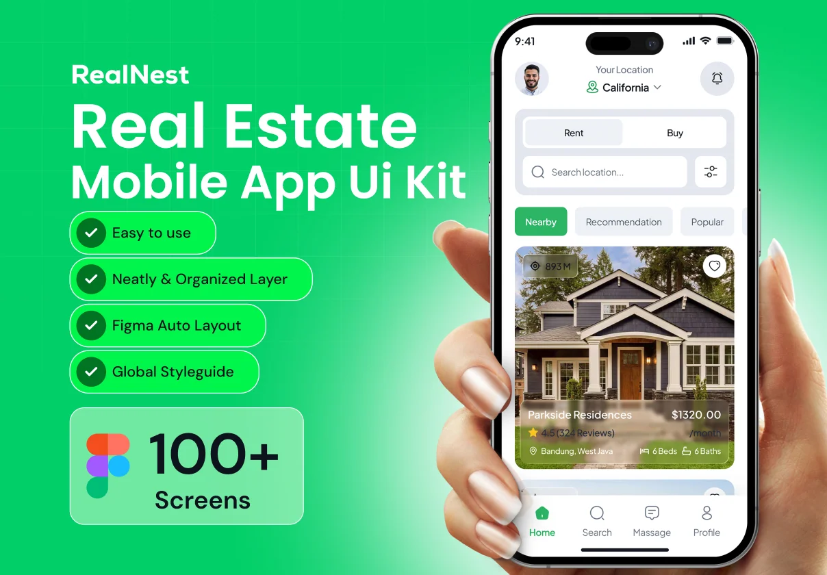 RealNest Real Estate Mobile App Ui kit