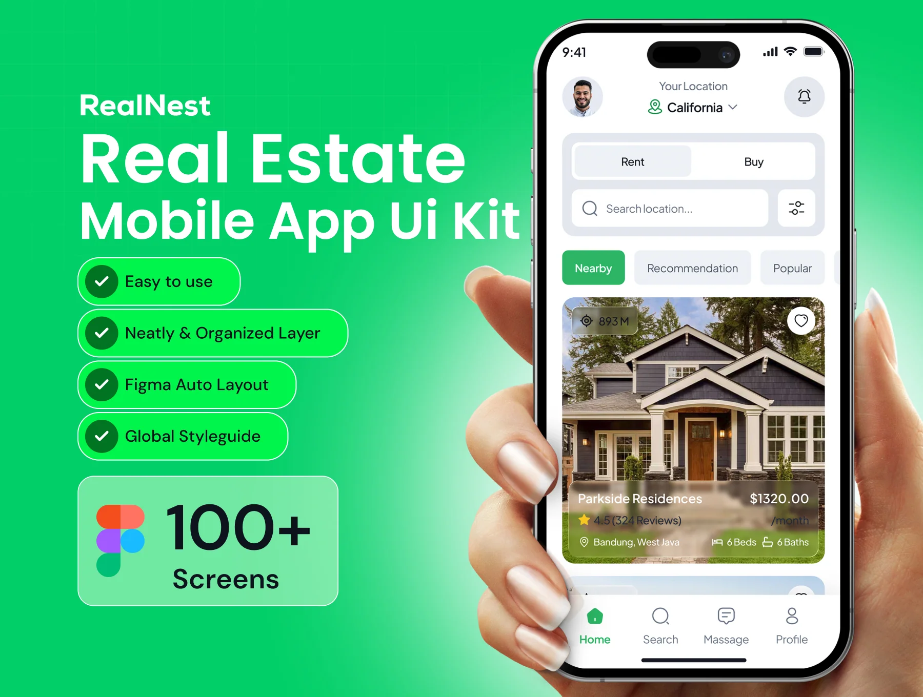 RealNest Real Estate Mobile App Ui kit