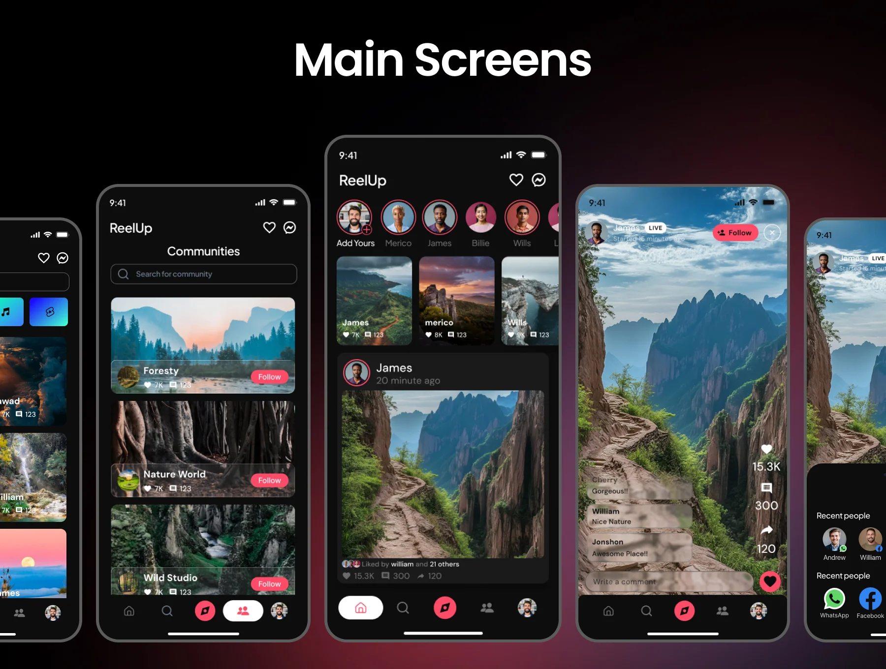 RealUP – Reels Sharing Mobile App UI Kit 5
