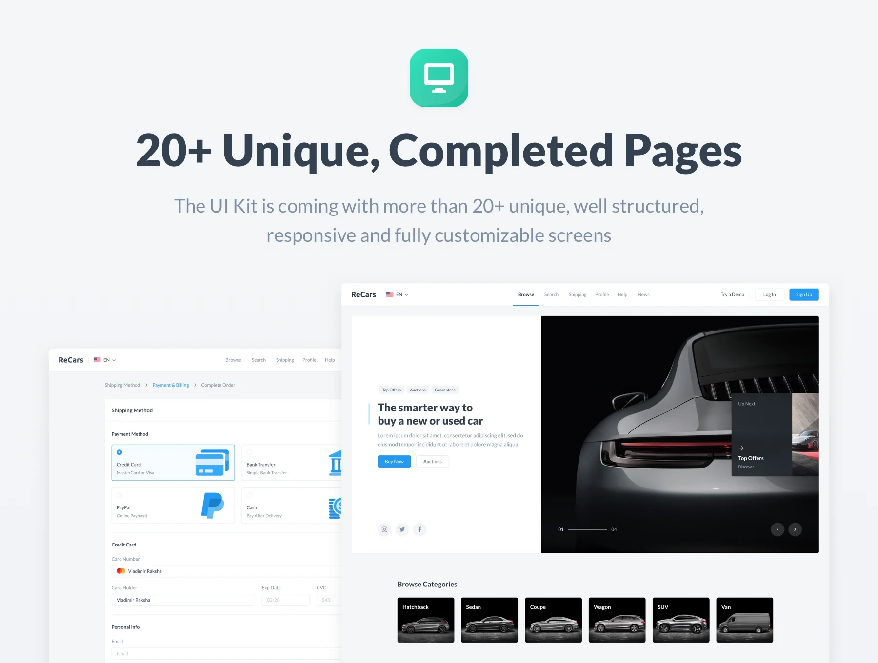 ReCars Website UI Kit 2
