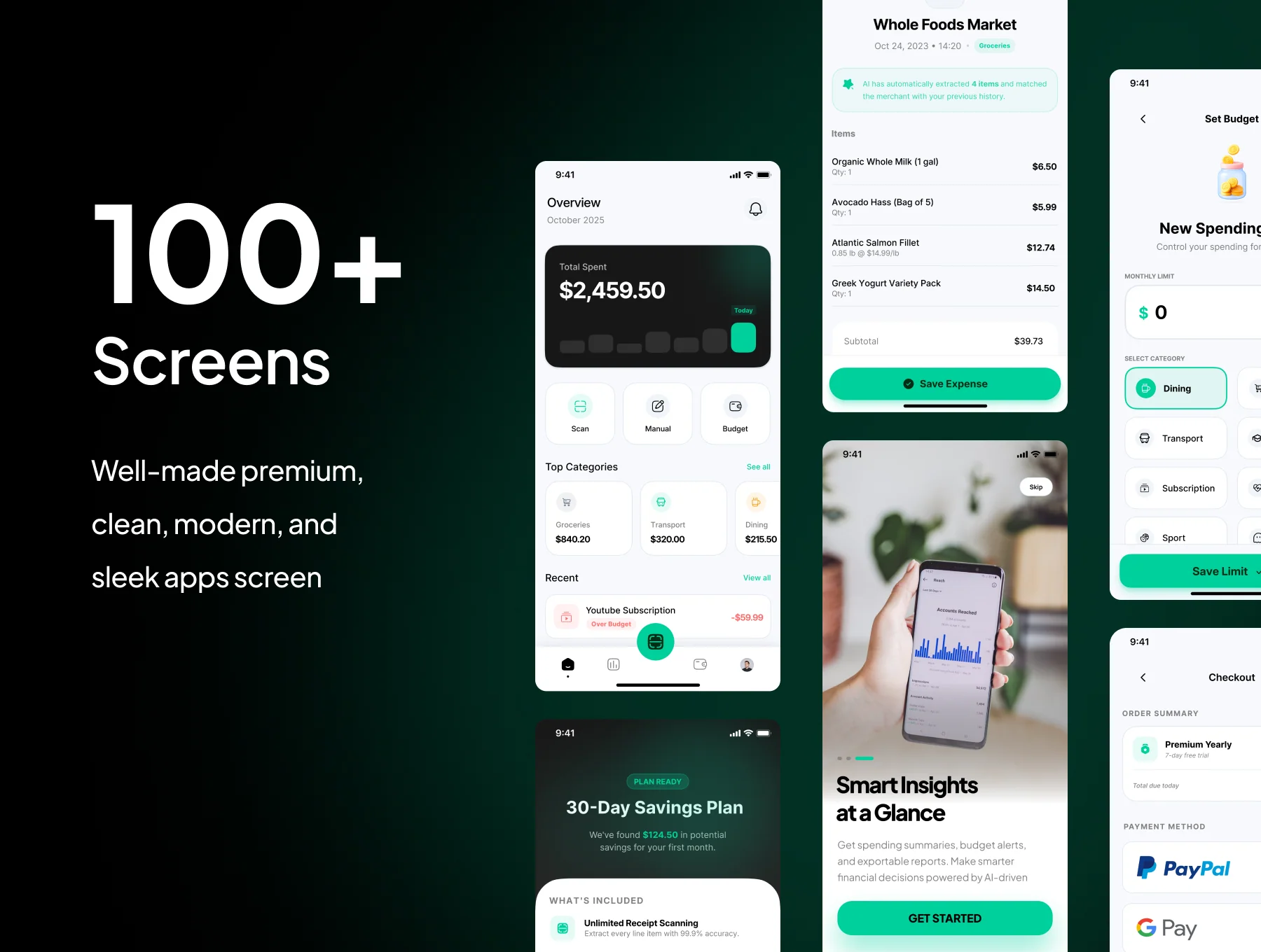 ReceiptAI - AI Receipt Scanner & Personal Finance - Mobile App UI Kit 4