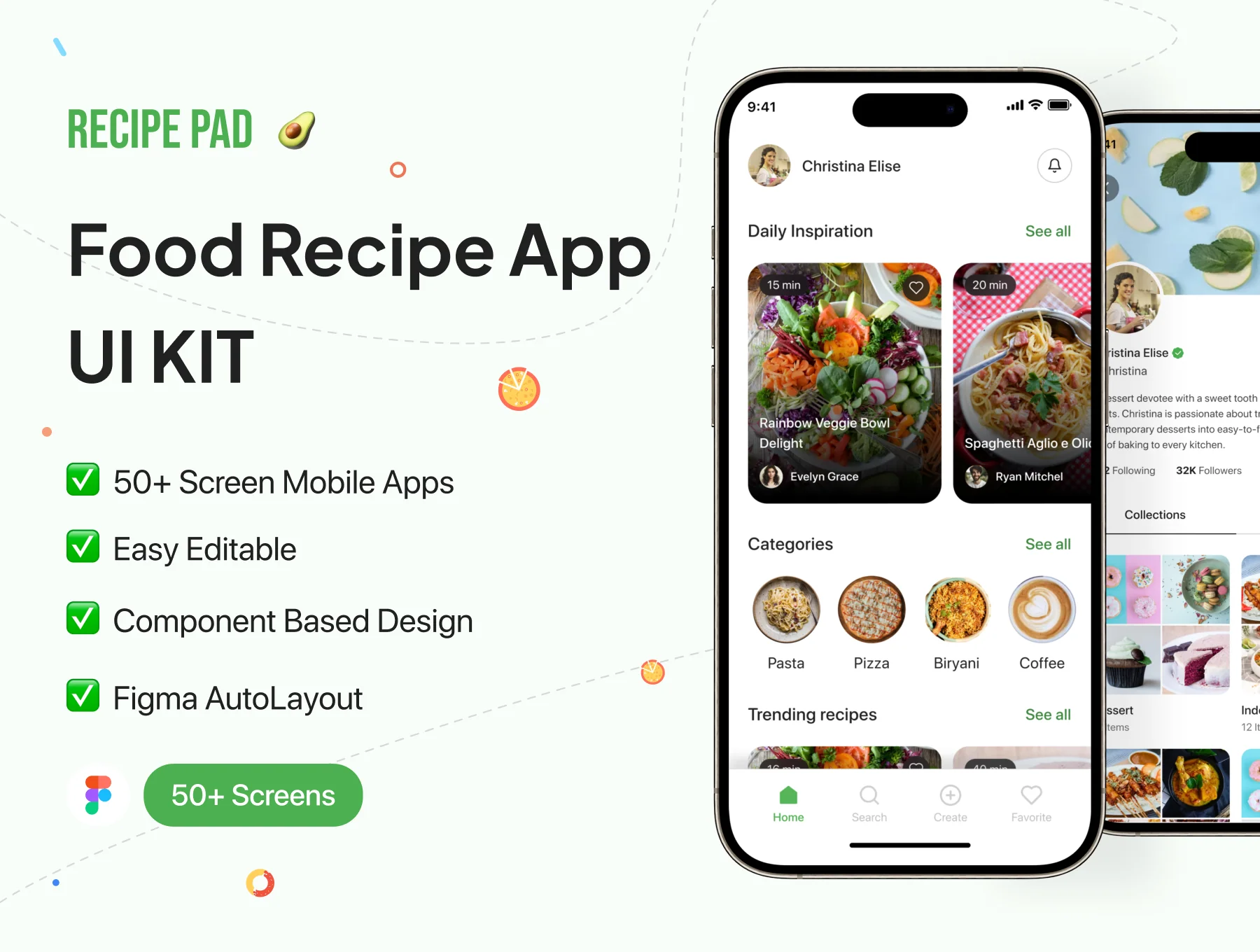 Recipe Pad - Food Recipe App UI Design Template