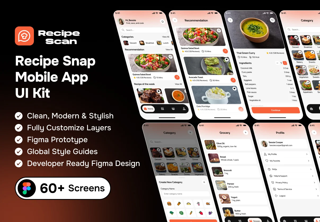 Recipe Snap – Mobile App UI Kit