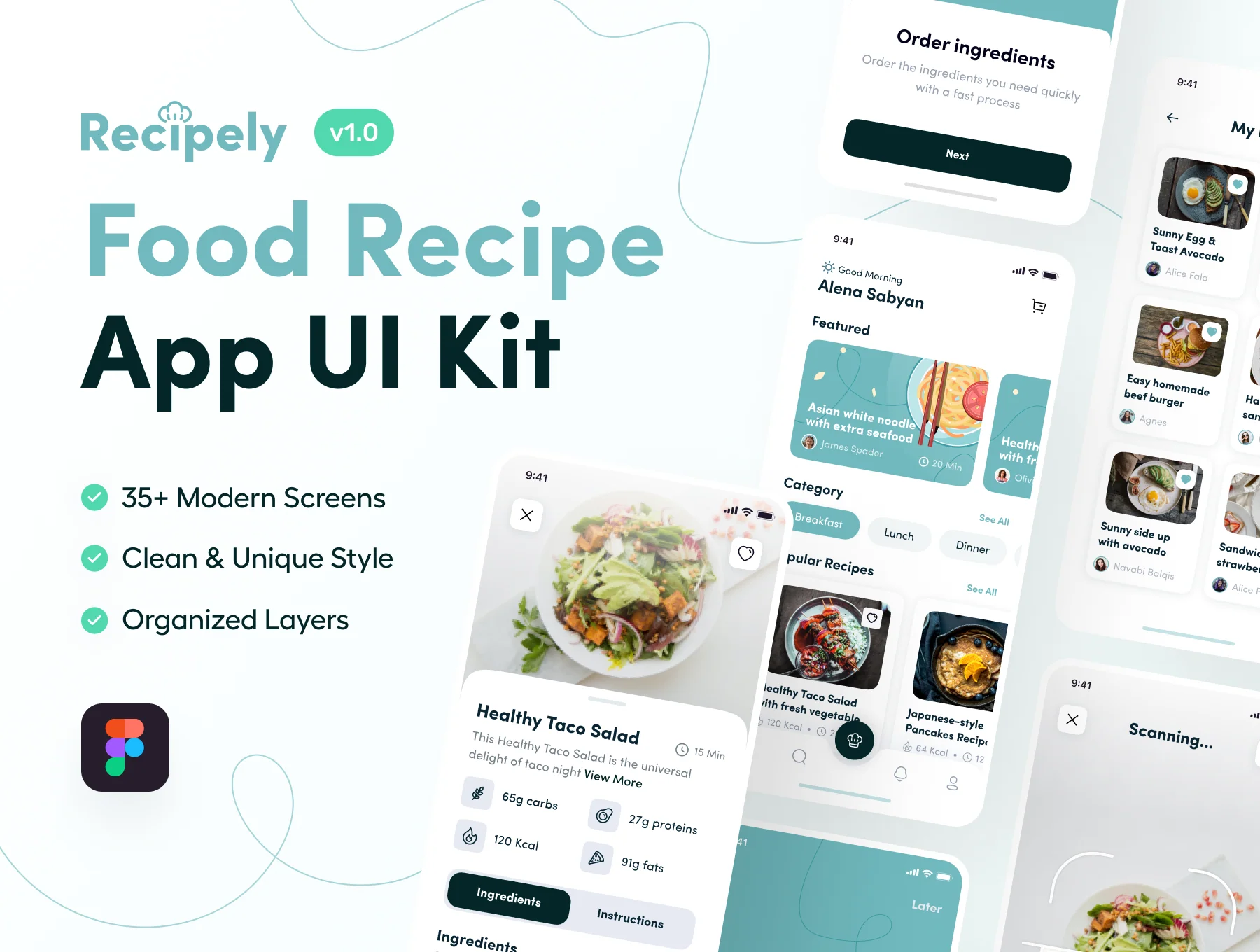 Recipely - Food Recipe App UI Kit