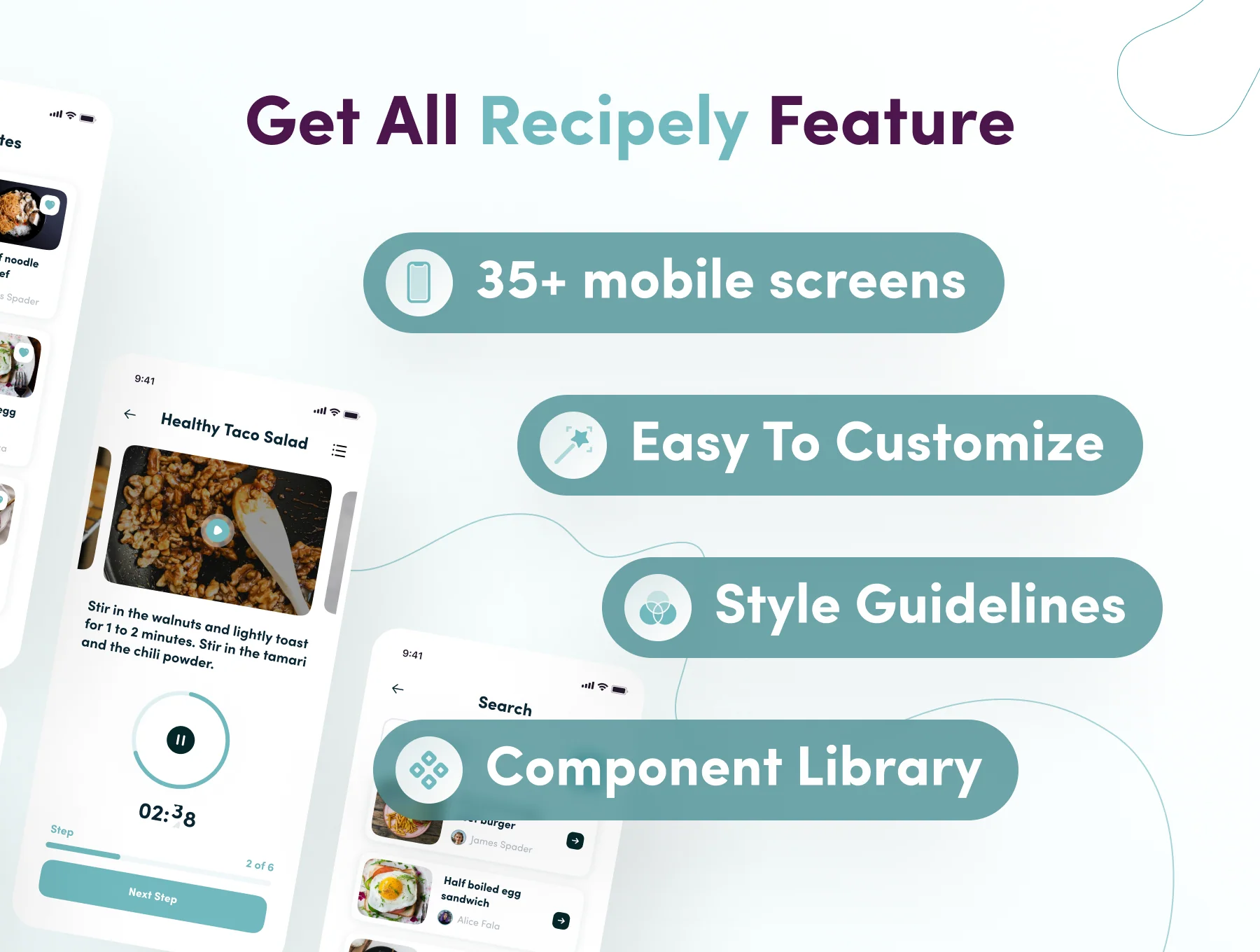 Recipely - Food Recipe App UI Kit 2