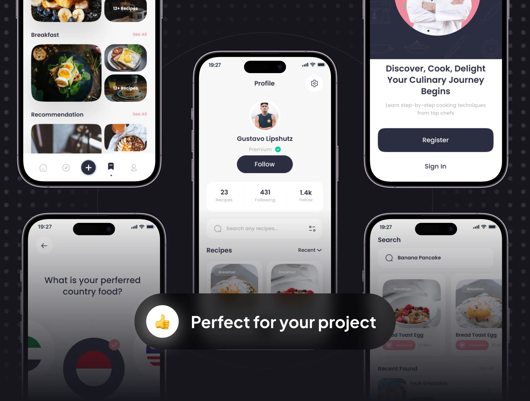 RECIPY - Food Recipe App UI Kit 5