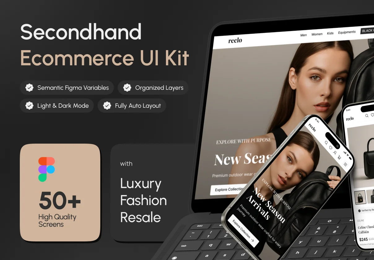 Reclo Website - Preloved Secondhand Luxury Marketplace Web UI Kit