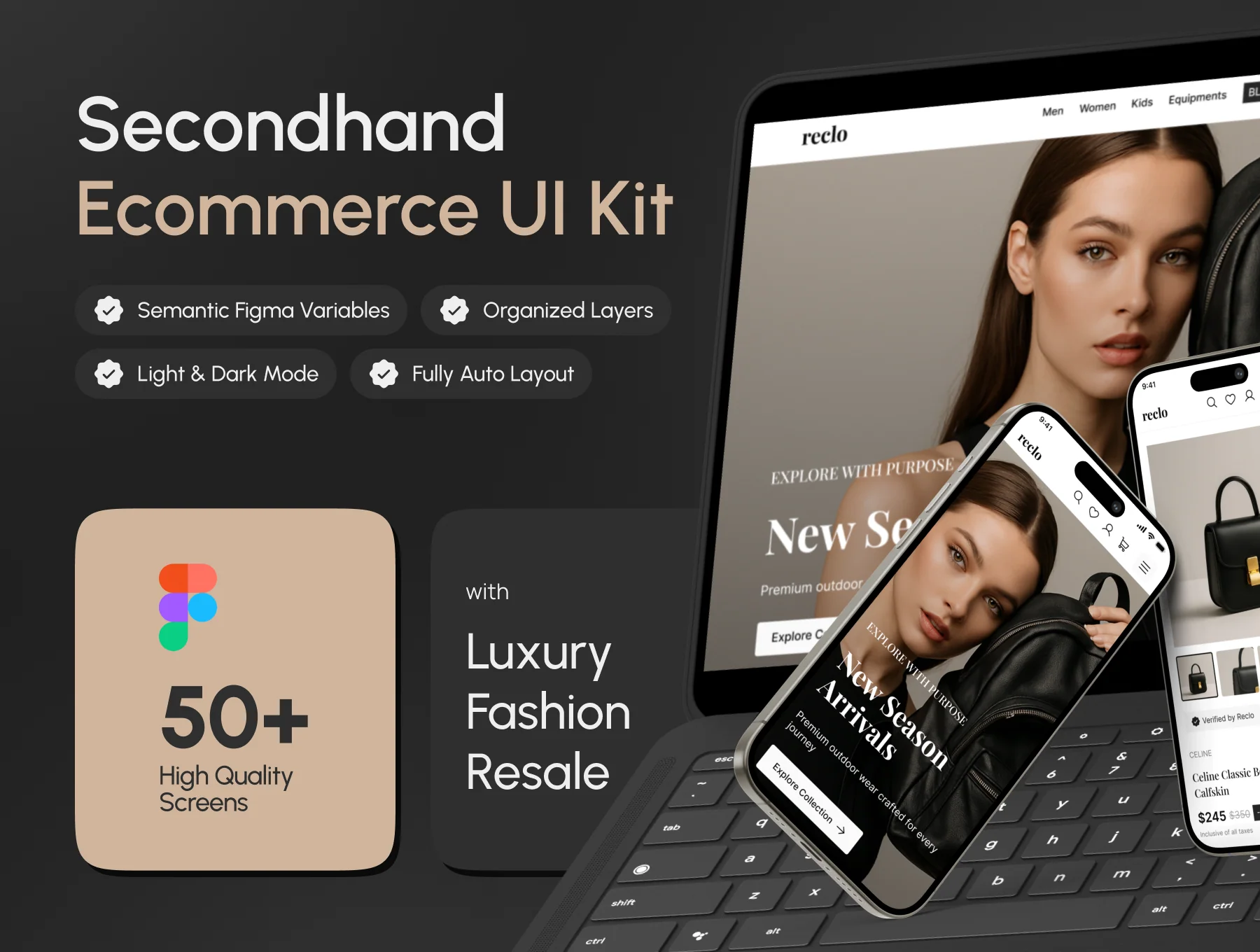 Reclo Website - Preloved Secondhand Luxury Marketplace Web UI Kit