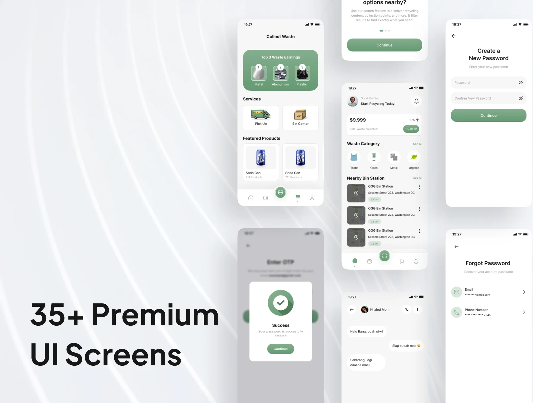 Recycle Trash App UI Kit 6