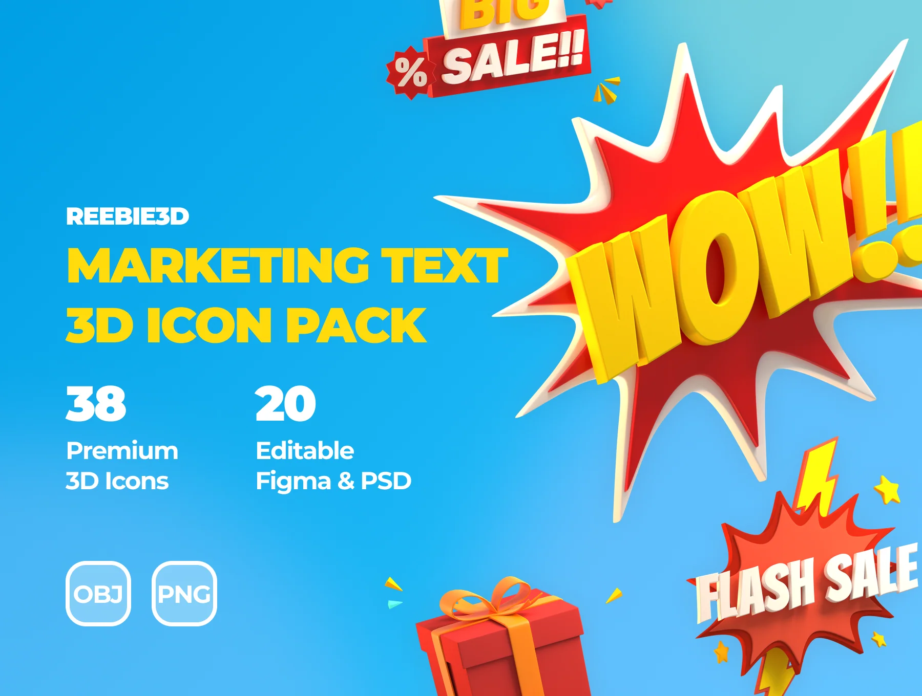 Reebie 3D Marketing Text Pack