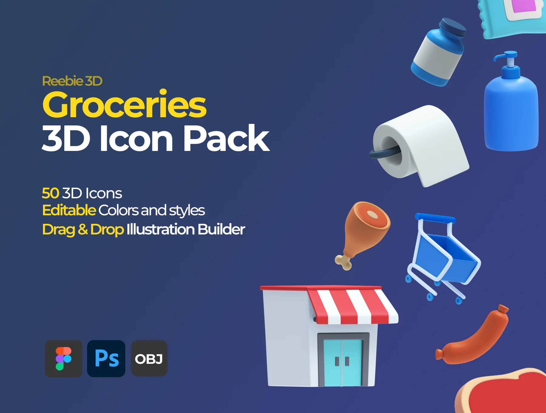 Reebie 3D Groceries Pack