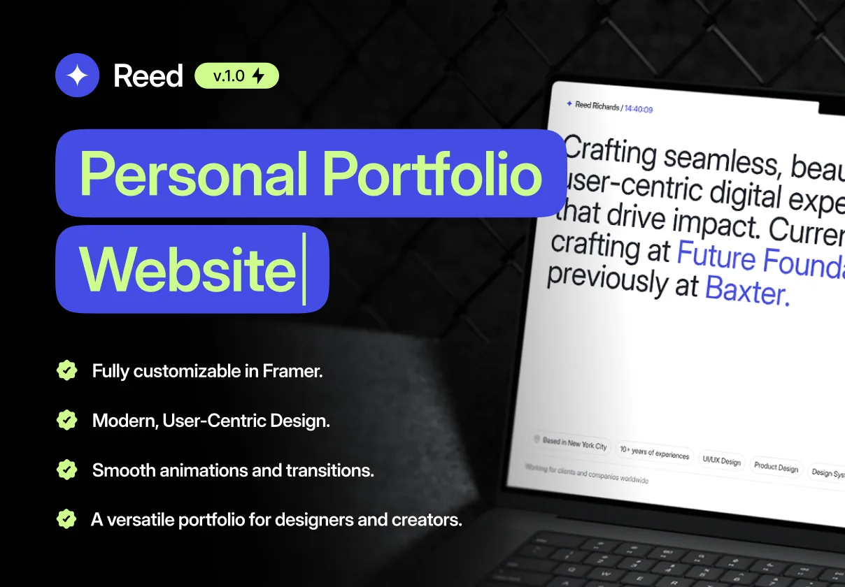 Reed – Minimal Portfolio Framer Template