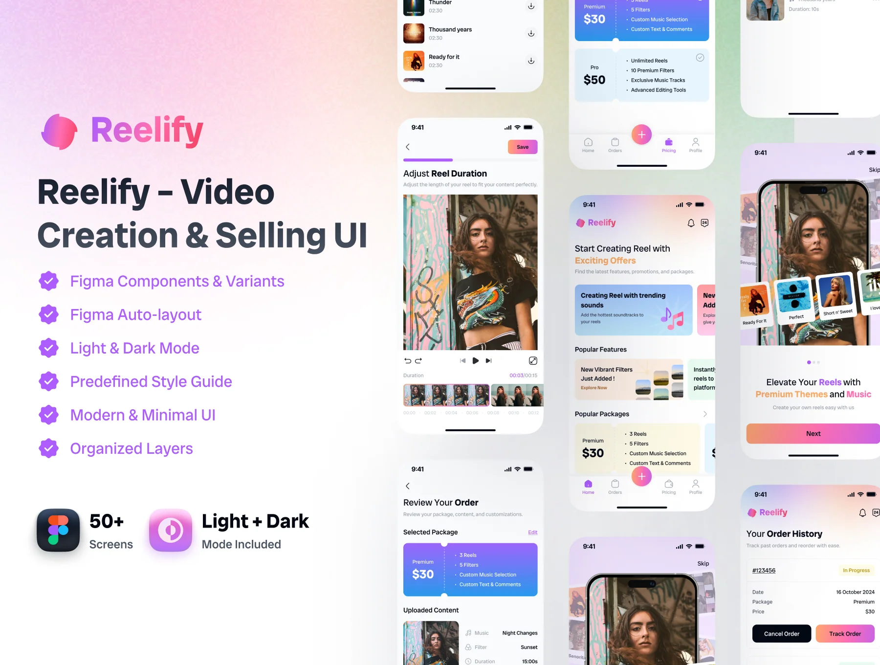 Reelify – Video Creation & Selling UI Kit (Figma)