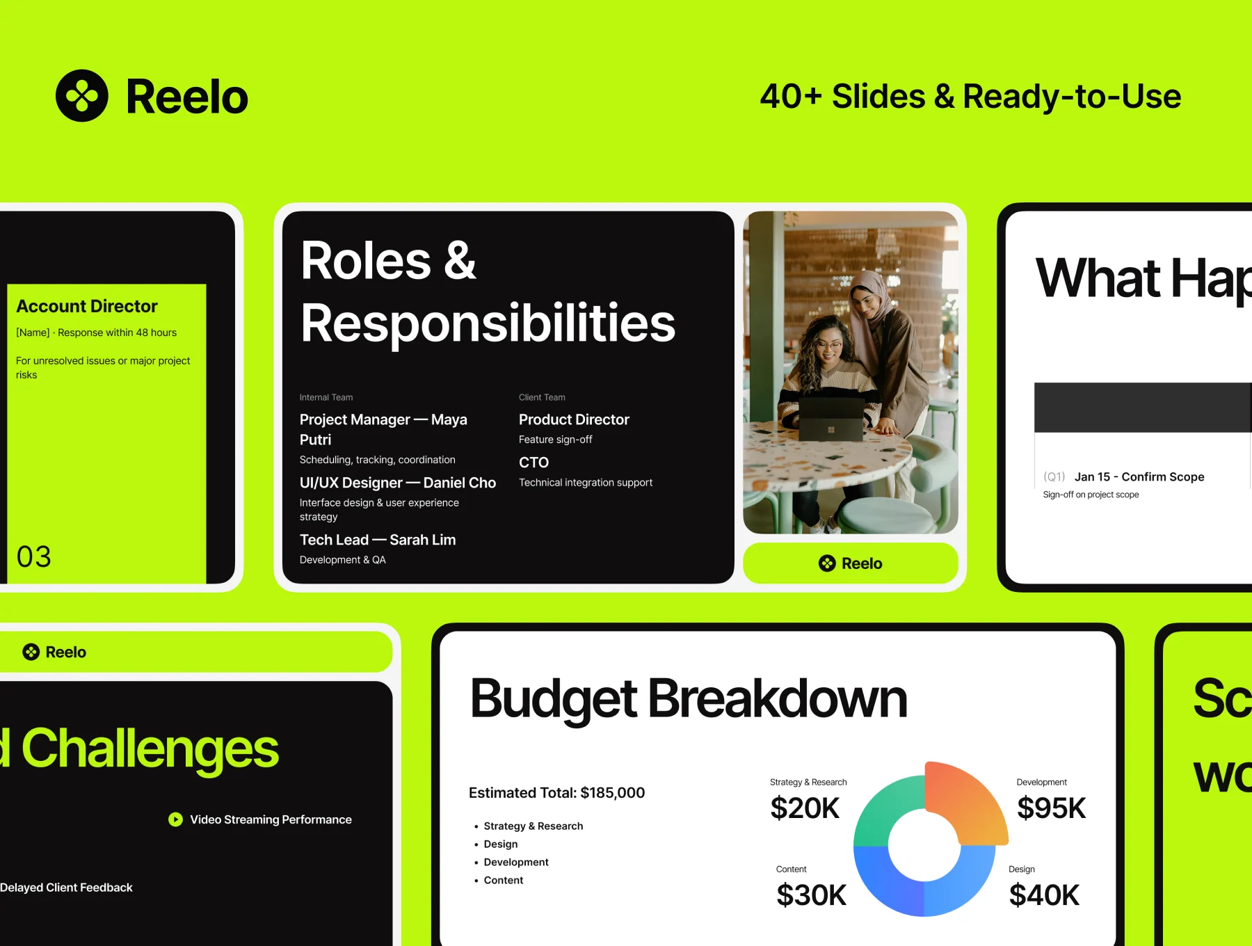 Reelo — Project Kickoff Presentation Template for Figma 2