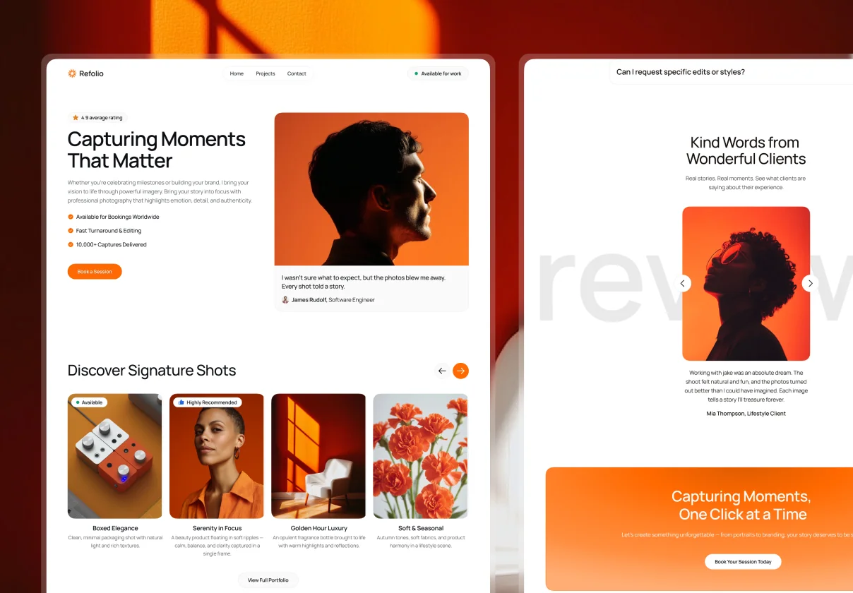 Refolio - Photography Portfolio Template