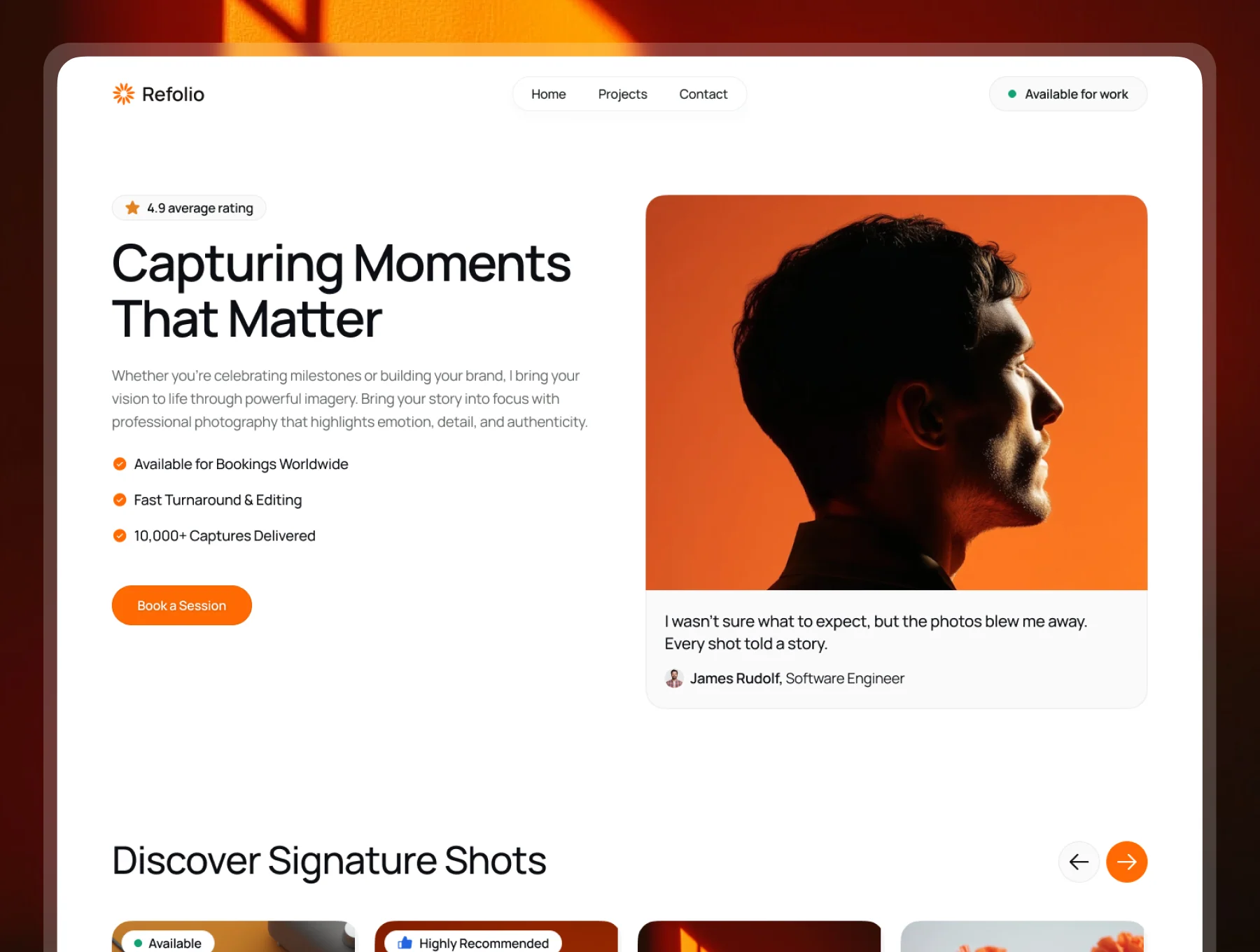 Refolio - Photography Portfolio Template 4