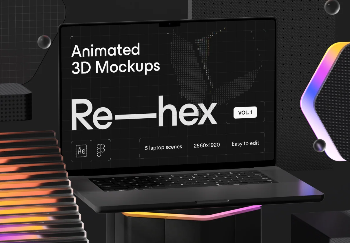Rehex Vol.1 – Animated 3D Mockups