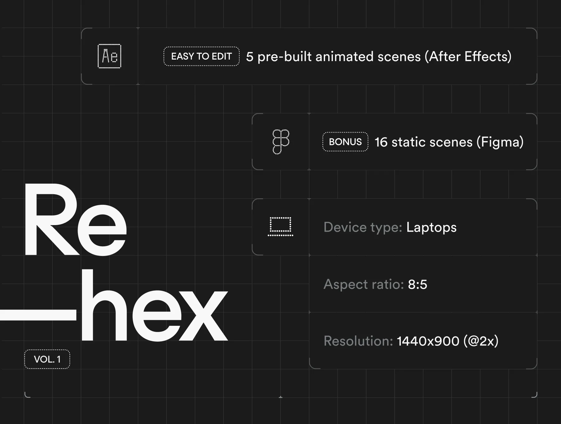 Rehex Vol.1 – Animated 3D Mockups