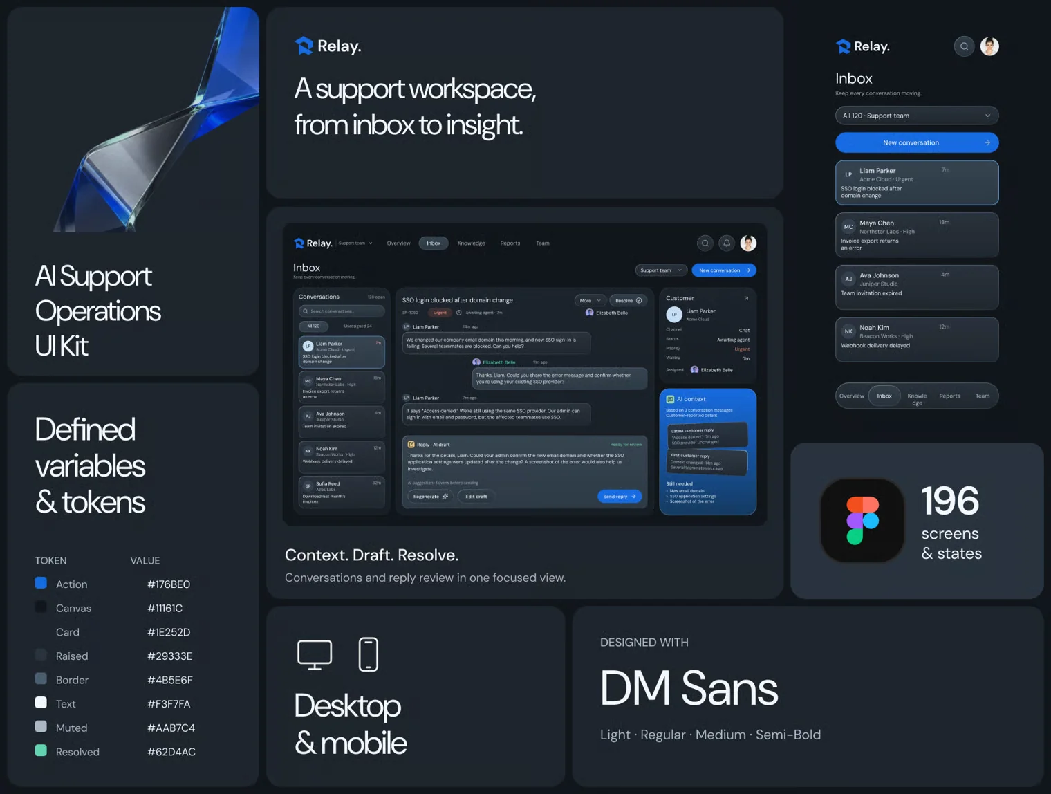 Relay — AI Support Operations Dashboard UI Kit 2