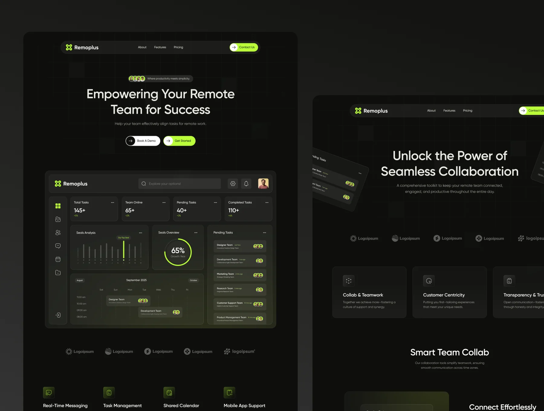 Remoplus - Remote Team Management SAAS Template 4