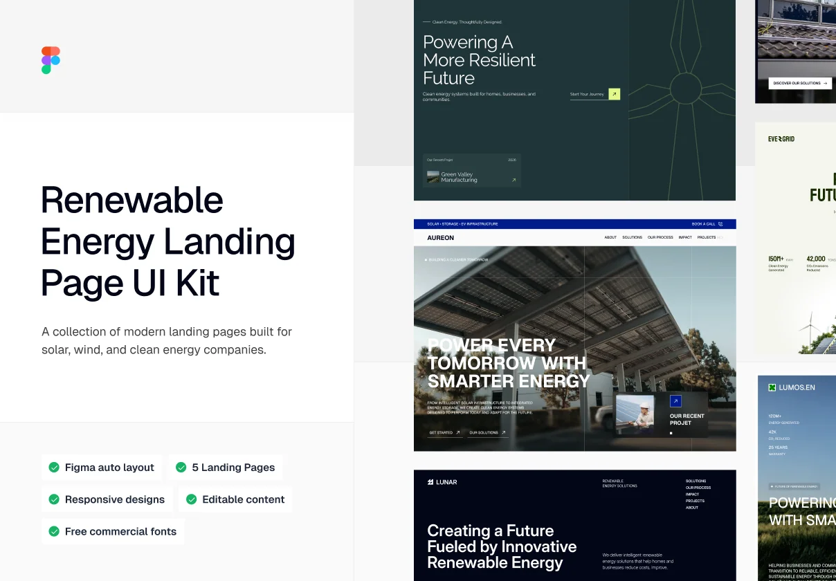 Renewable Energy Landing Page UI Kit