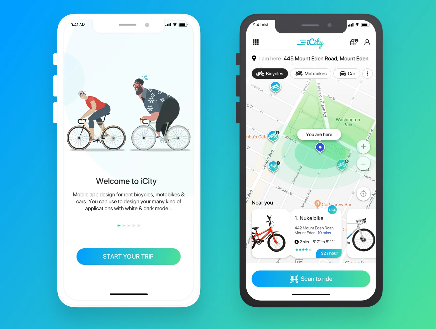 iCity - Rent bikes Mobile App 6