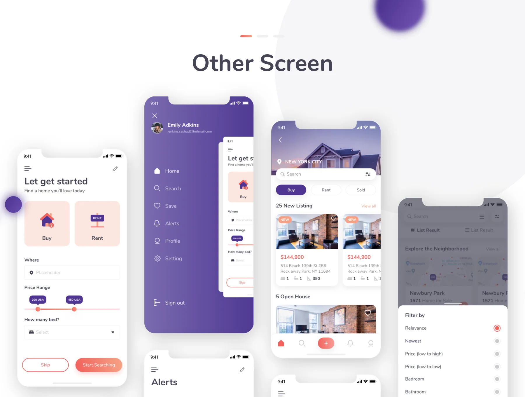 Rent Home Mobile UI KIT 6