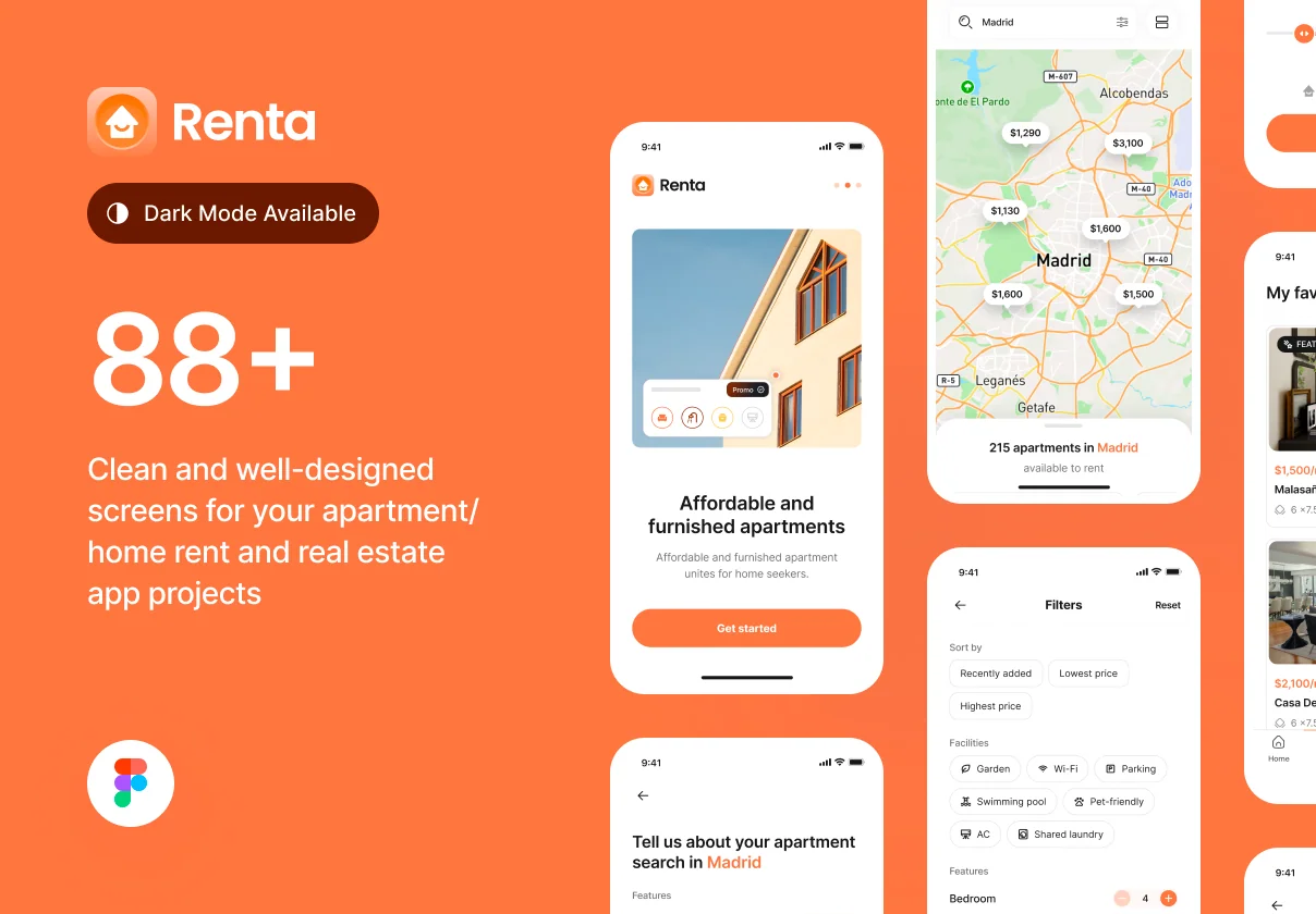 Renta – Real Estate & Apartment Rental App UI Kit