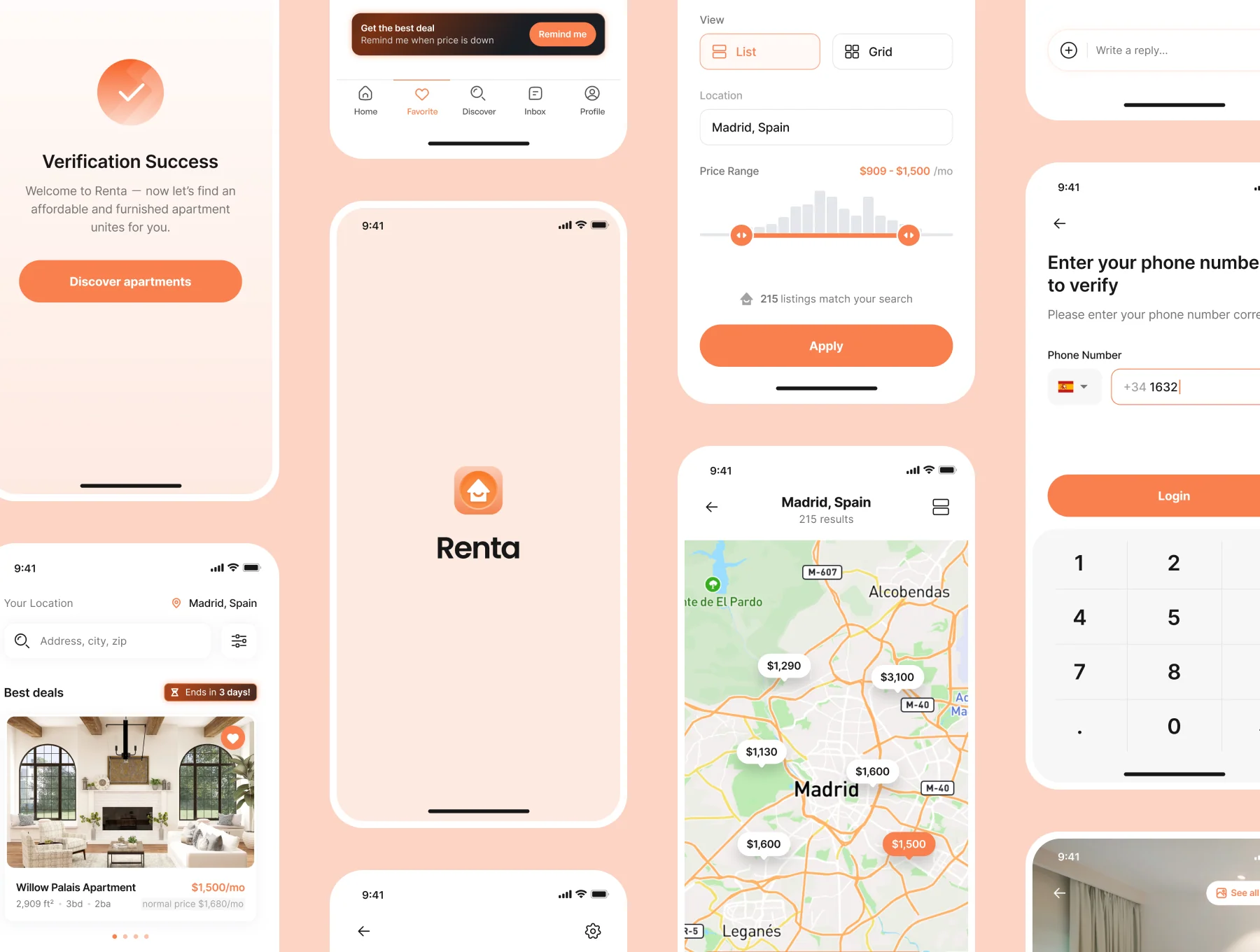 Renta – Real Estate & Apartment Rental App UI Kit 4