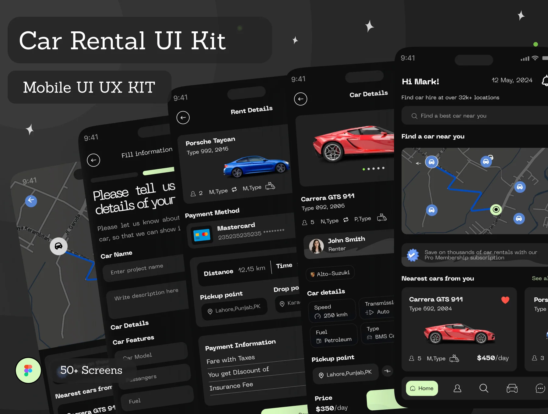 Rental Car Mobile App UI Kit