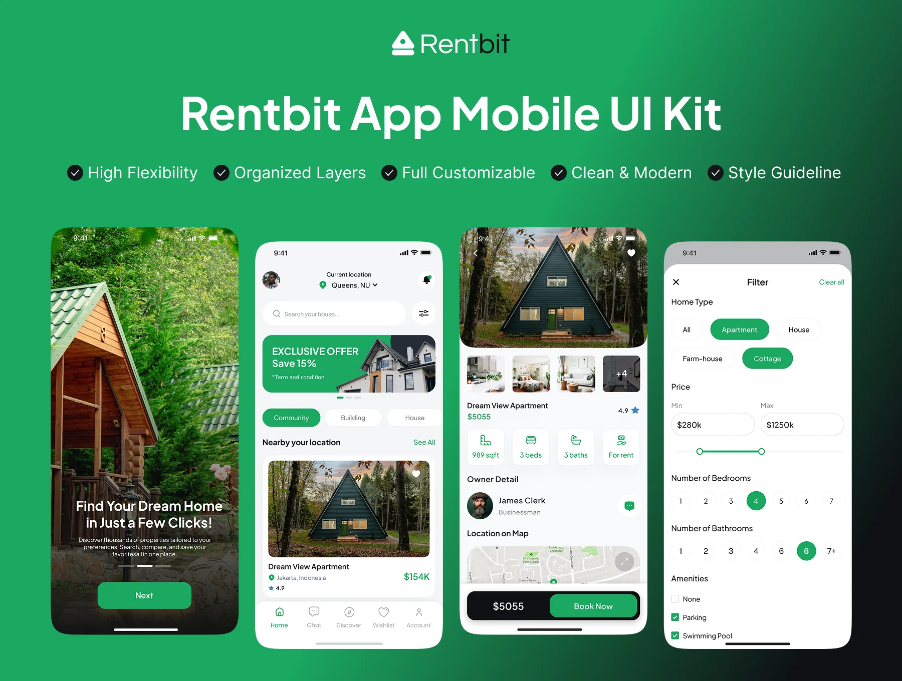 Rentbit - Property Sell Mobile App UI Kit
