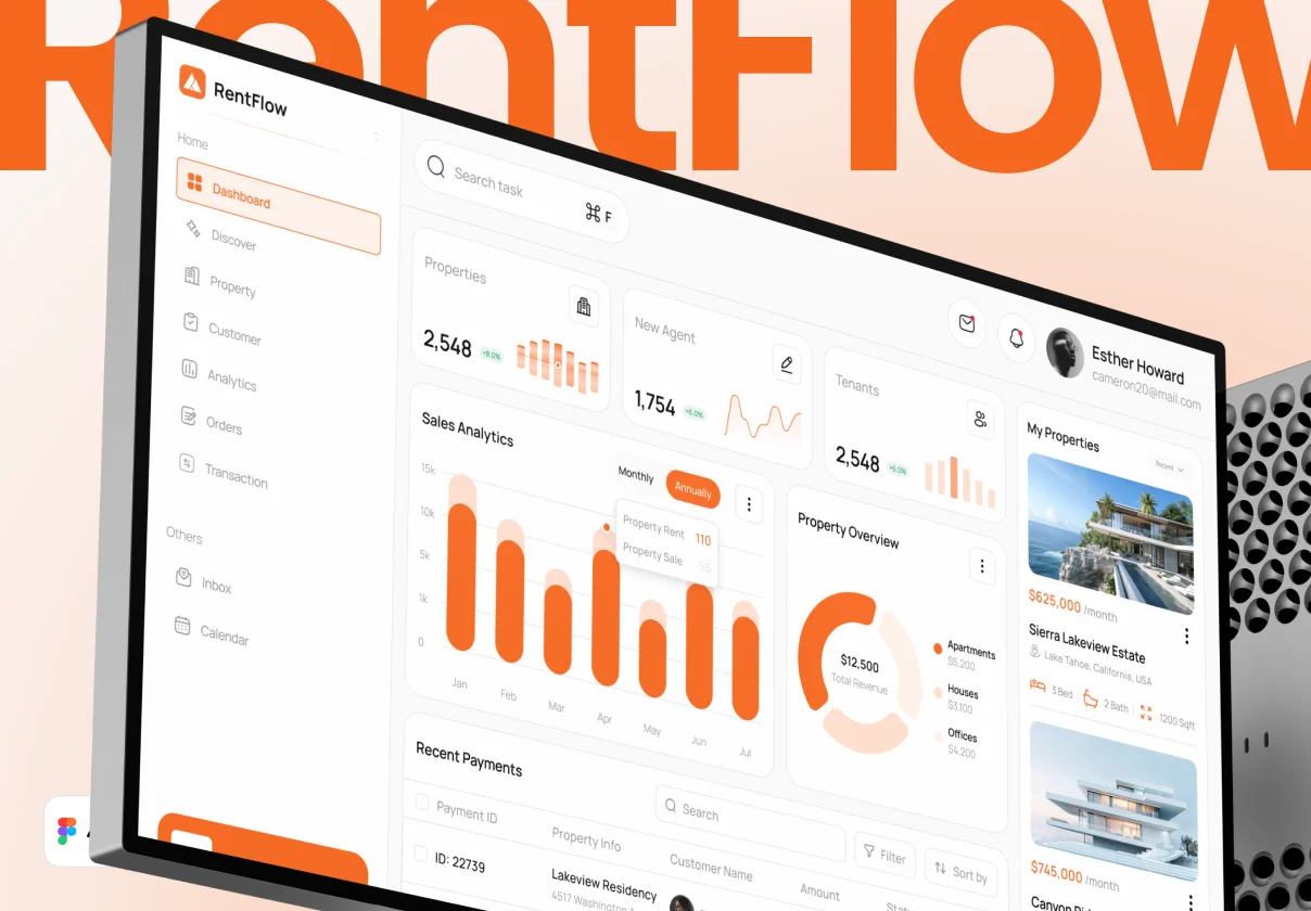RentFlow - Property Rental Management Dashboard UI Kit