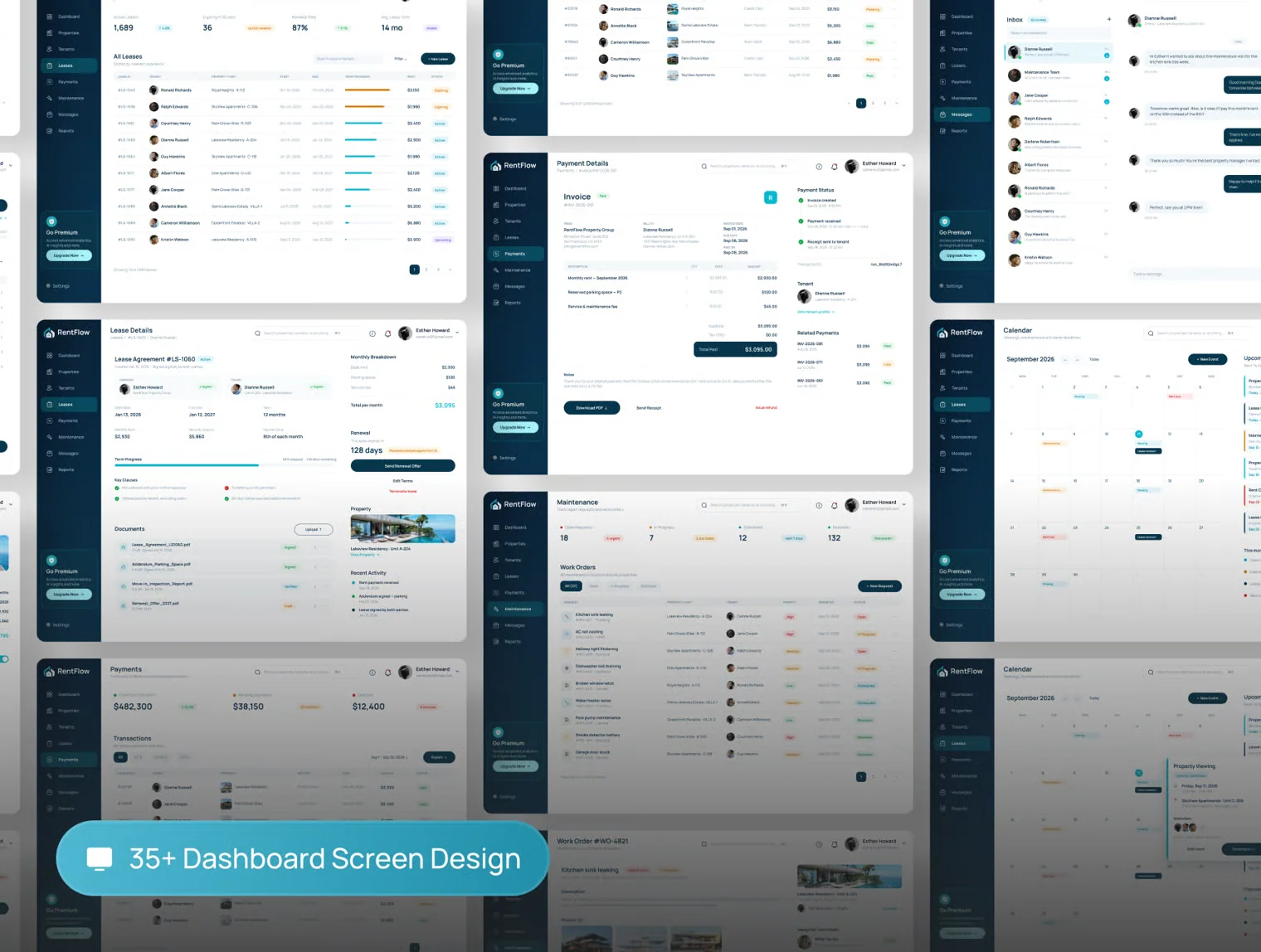 RentFlow - Property Rental Management UI Kit Dashboard 4