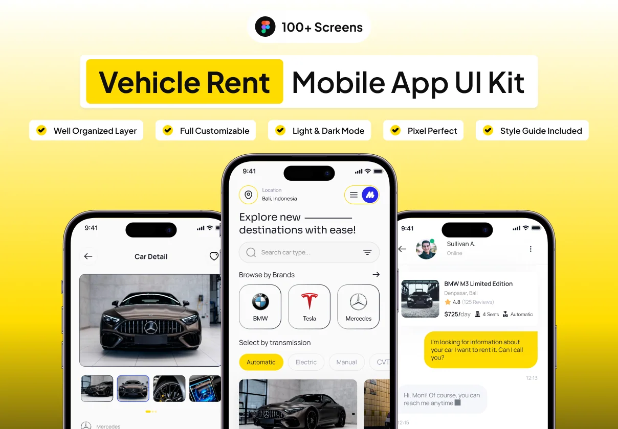 RentQu - Car Rental UI Kit App