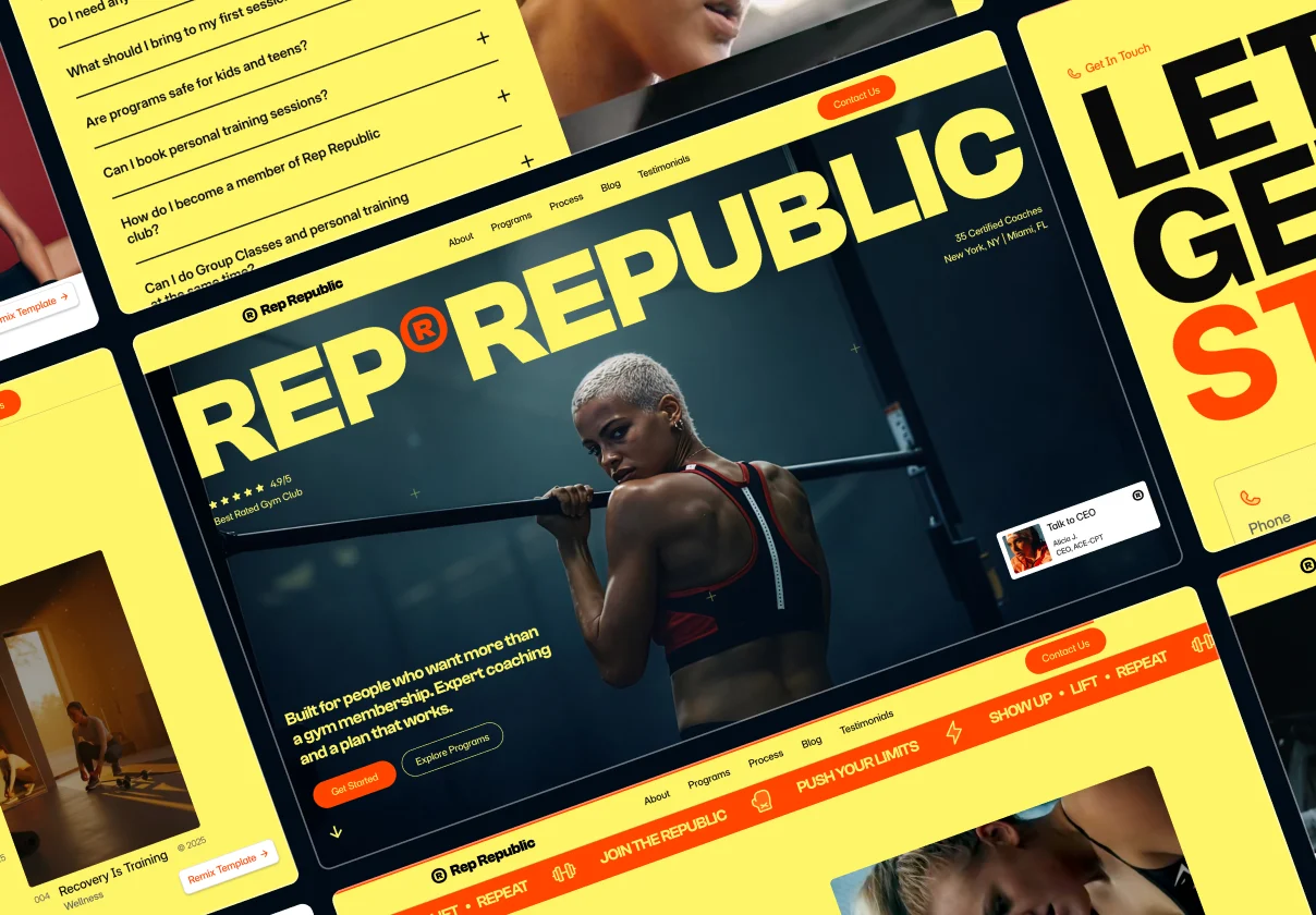 Rep Republic - Premium Gym & Fitness Studio Template