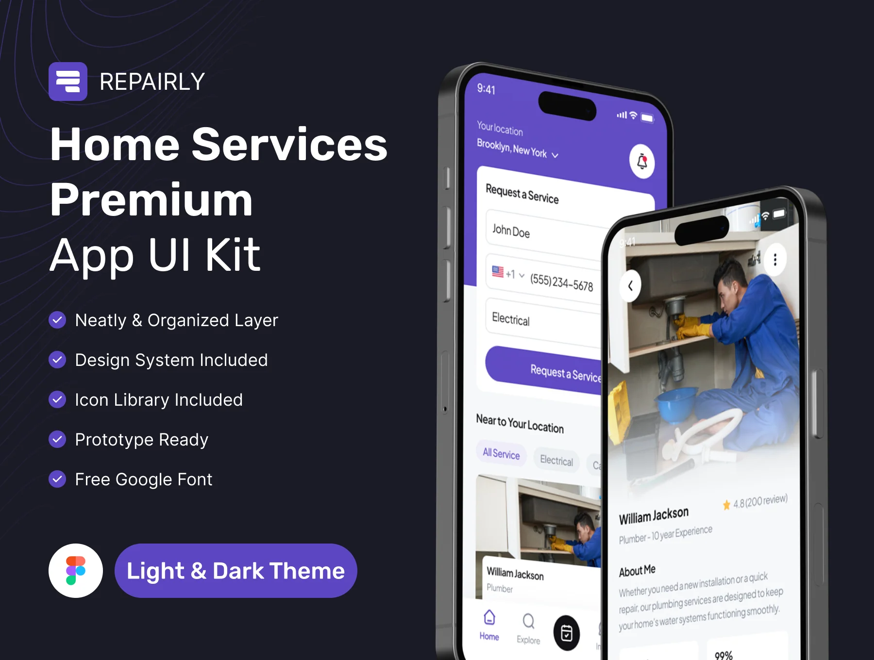 Repairly - Home Services App UI Kit