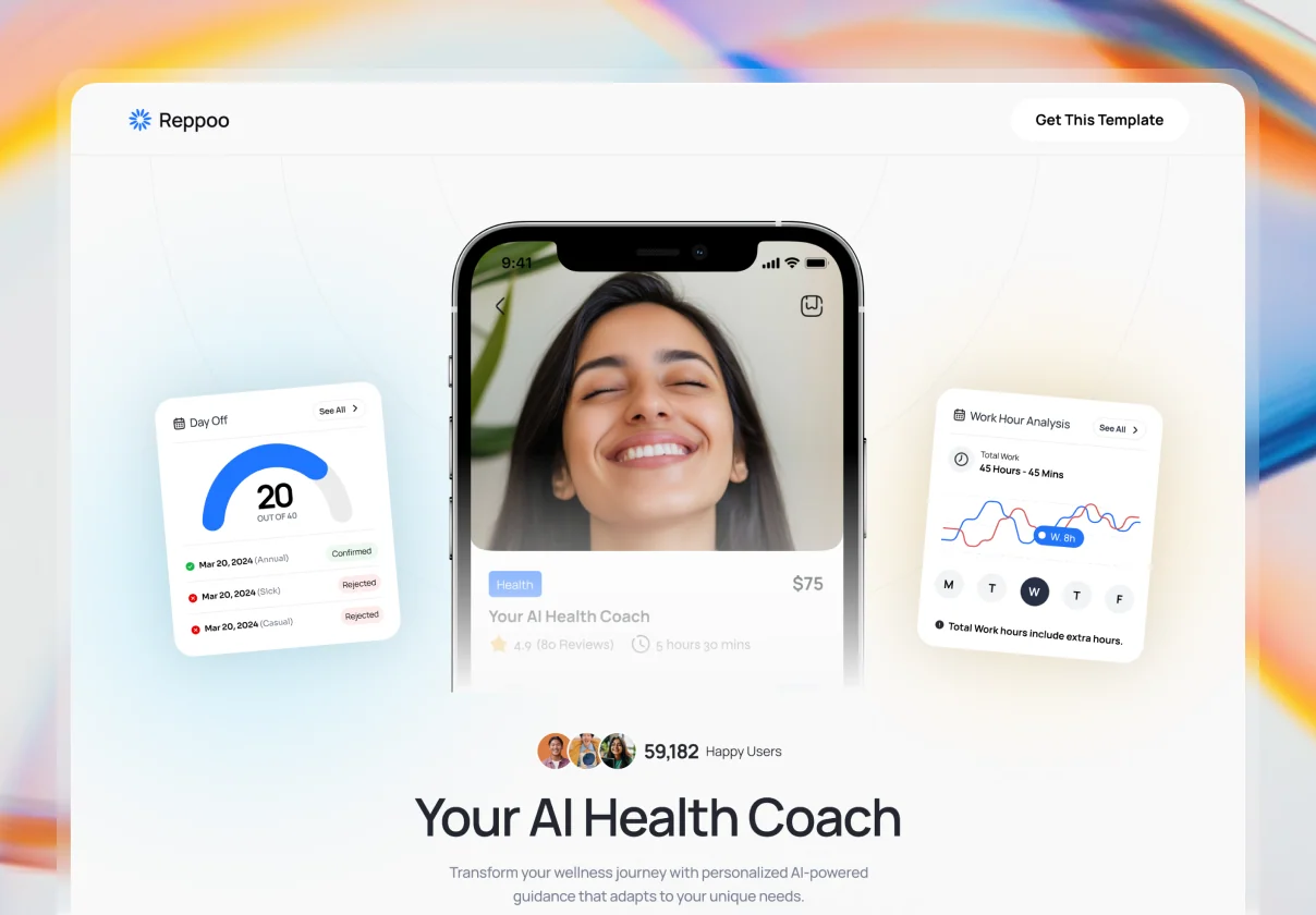 Reppoo - Mobile App Landing Page