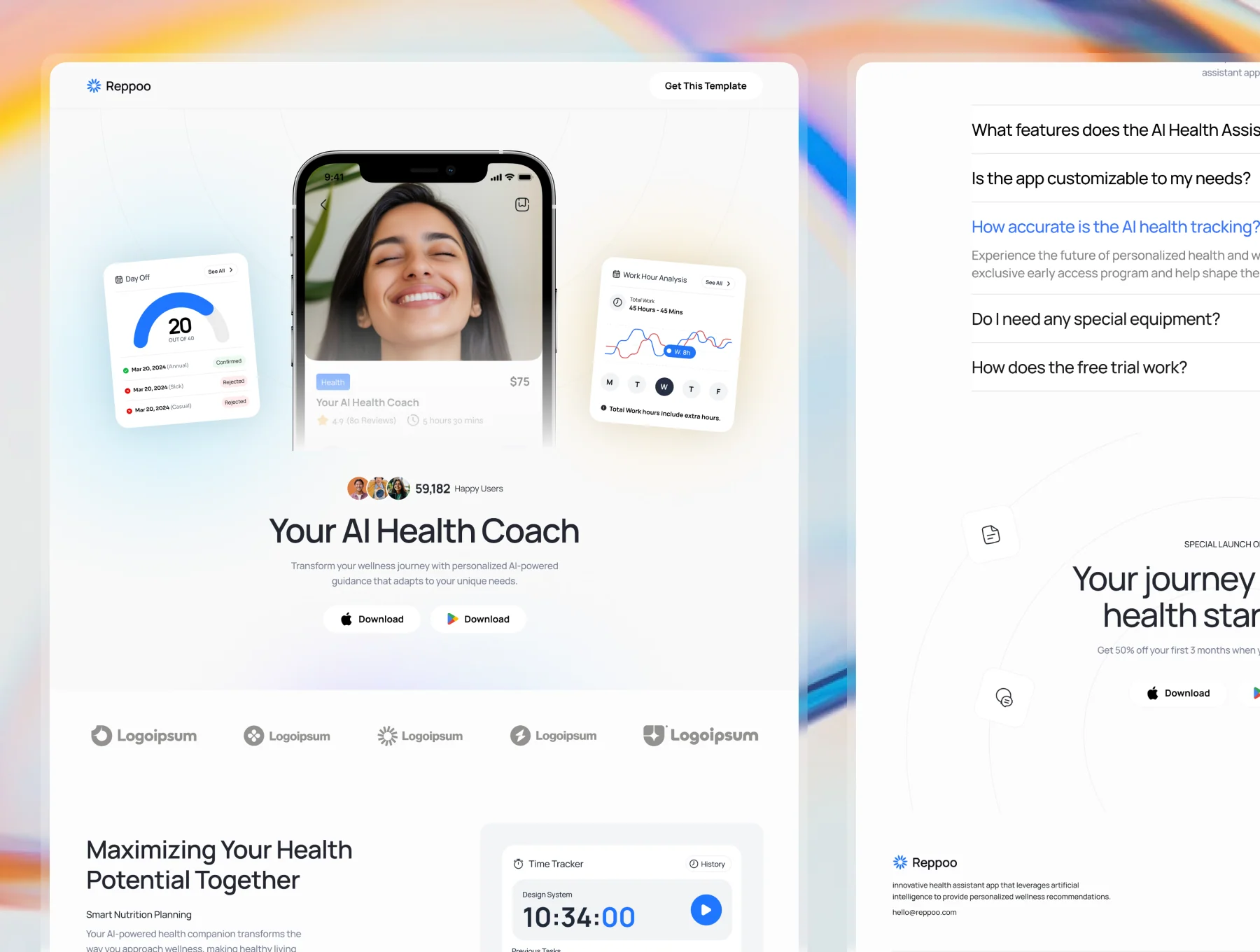 Reppoo - Mobile App Landing Page