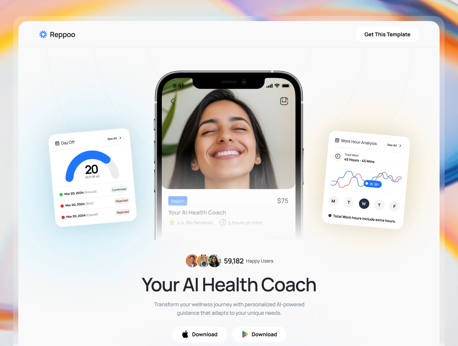 Reppoo - Mobile App Landing Page 4