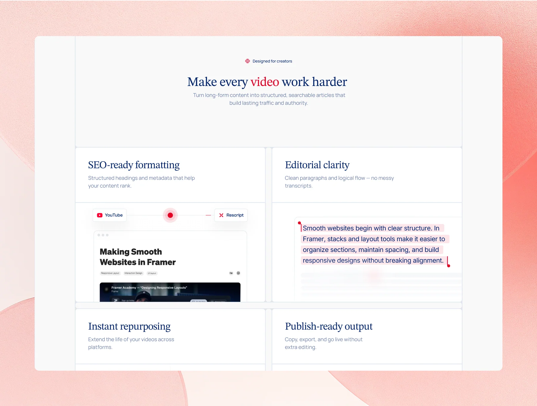 Rescript — AI SaaS Landing Page Template (Framer) 2