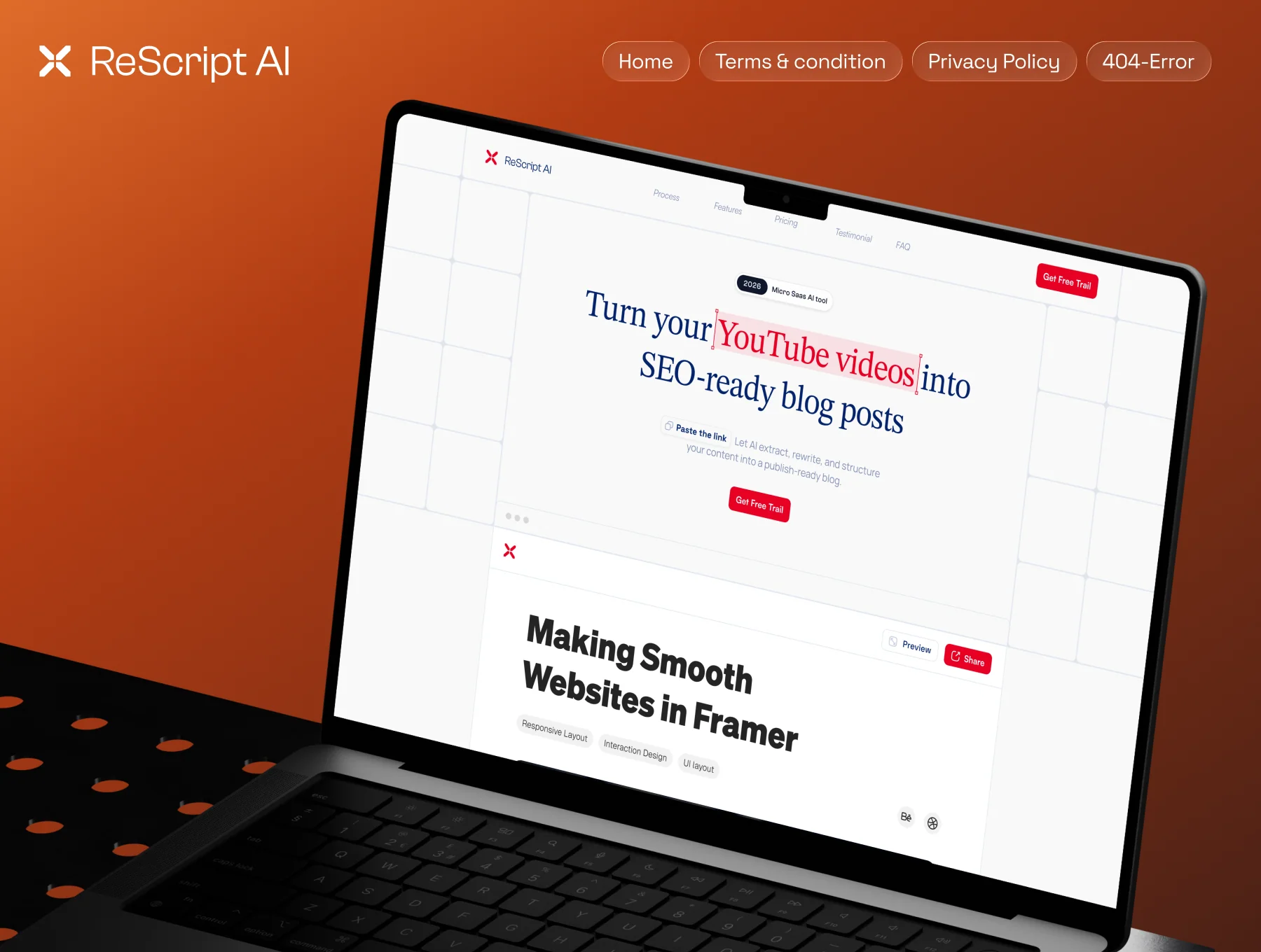 Rescript — AI SaaS Landing Page Template (Framer) 5
