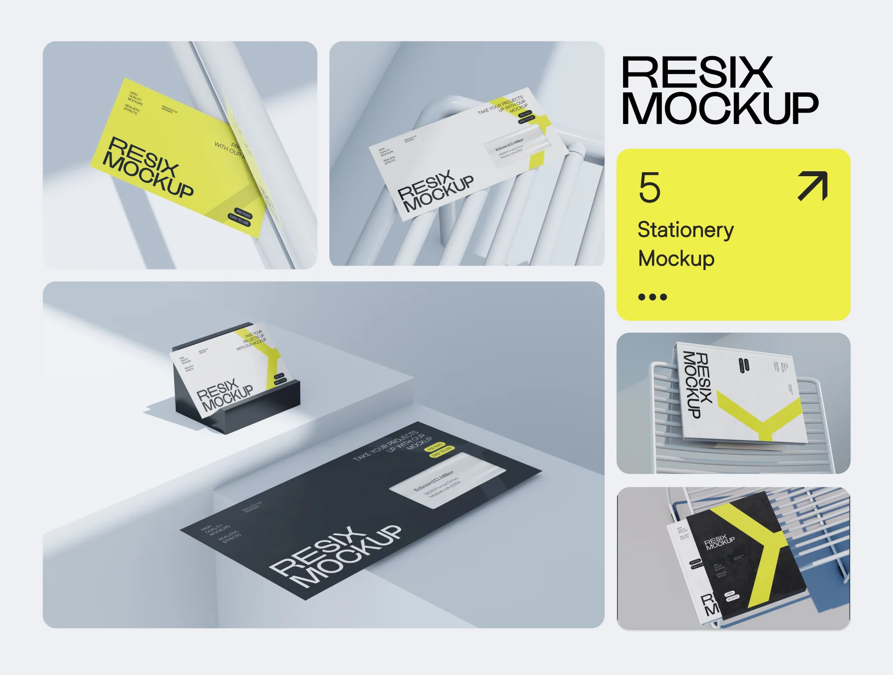 Resix - Clean Style Branding Mockup Bundle 4